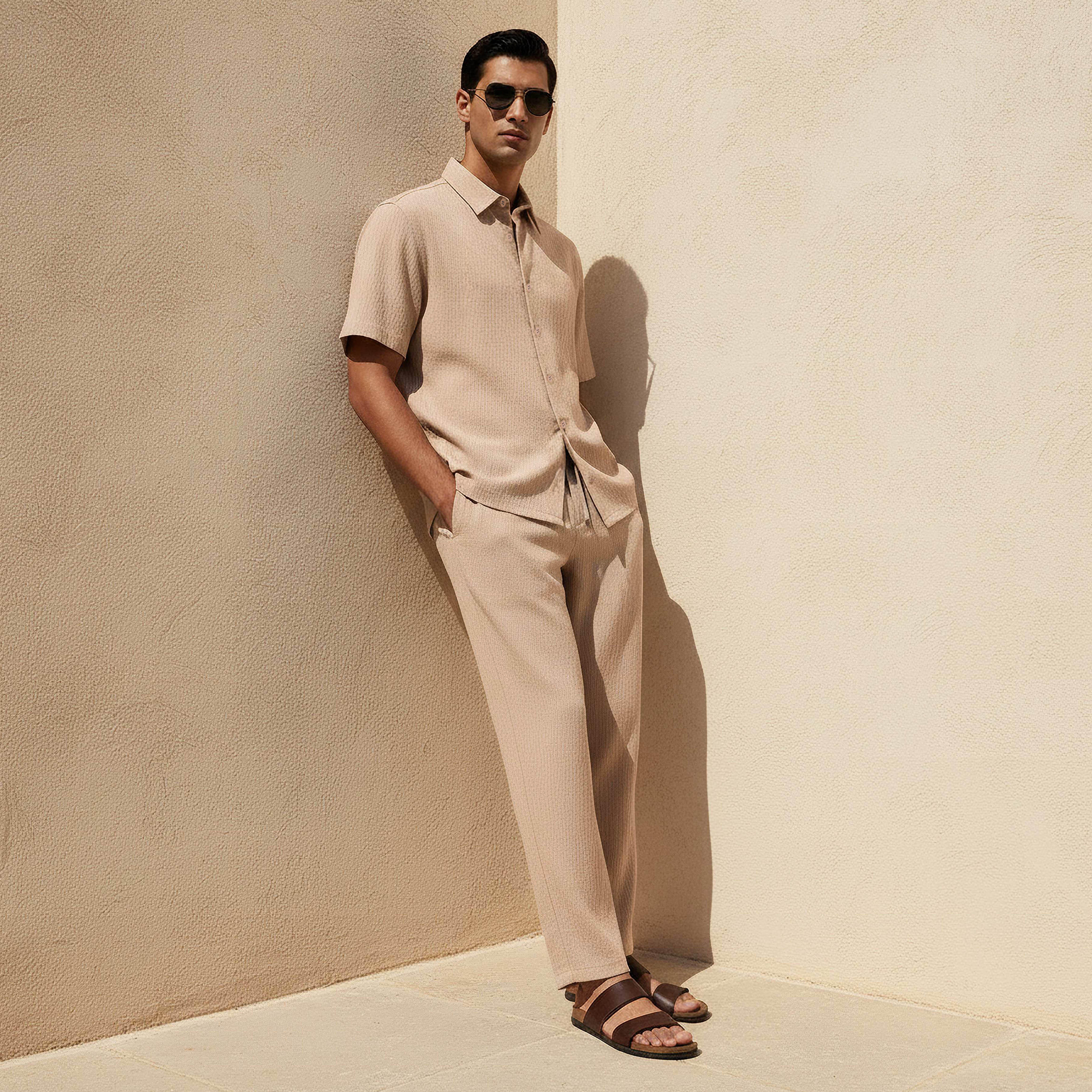 Iconic Men Regular Fit Crinkled Casual Pants-men-clothing-bottoms-joggers-image-3