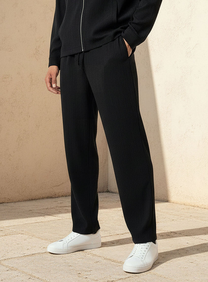 بنطلون كاجوال مجعد بقصة عادية للرجال من آيكونيك-men-clothing-bottoms-joggers-image-3
