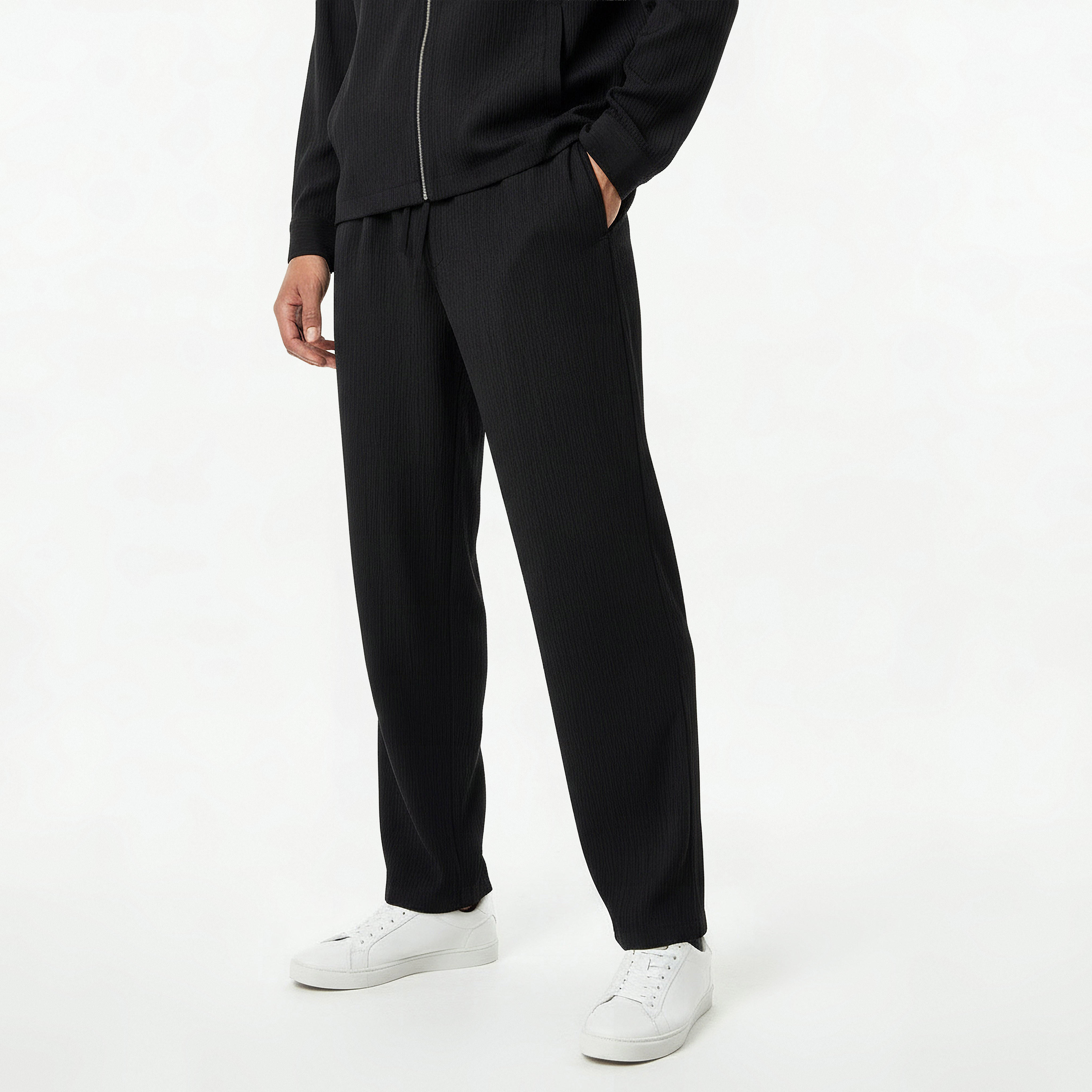 بنطلون كاجوال مجعد بقصة عادية للرجال من آيكونيك-men-clothing-bottoms-joggers-image-6
