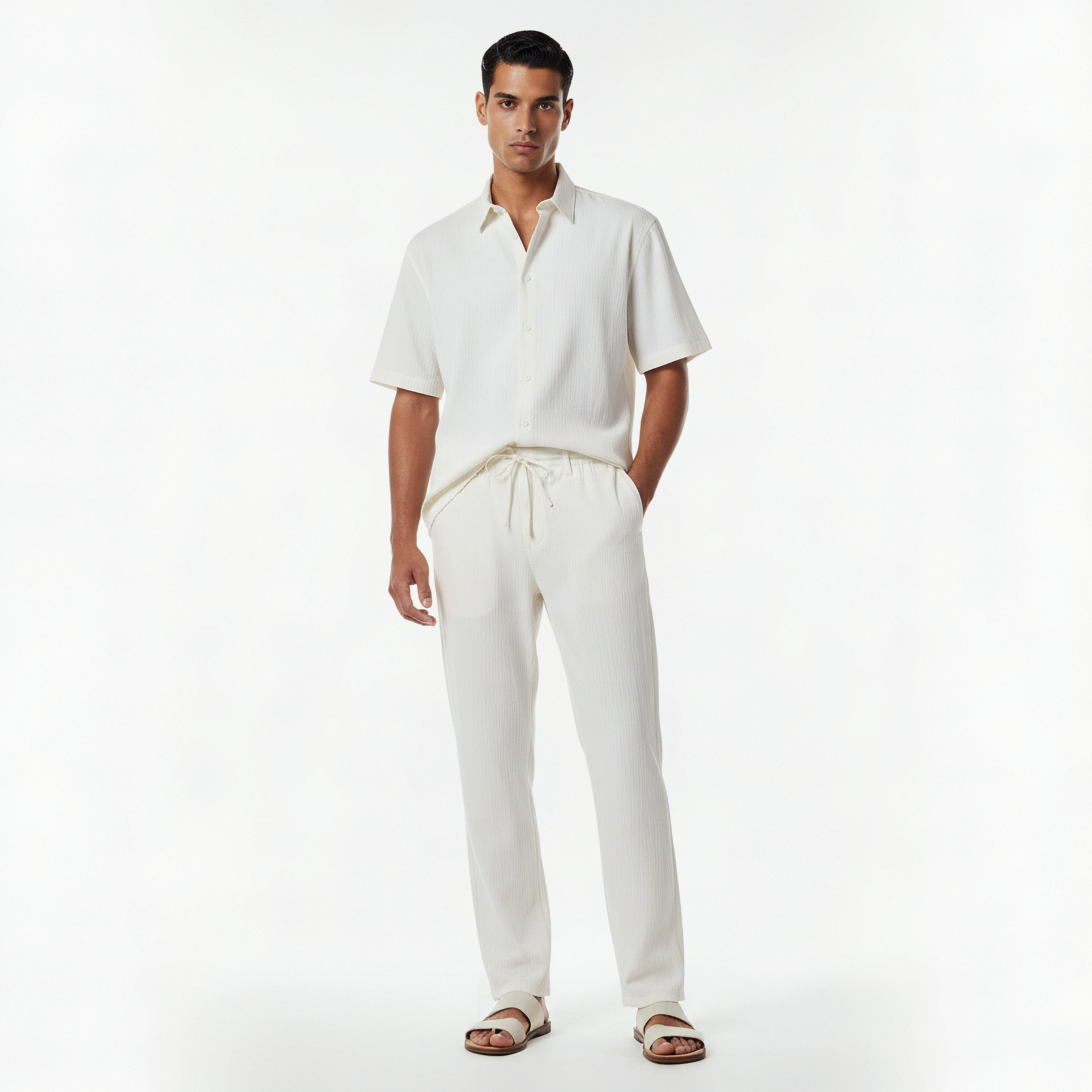 Iconic Men Regular Fit Crinkled Casual Pants-men-clothing-bottoms-joggers-image-3