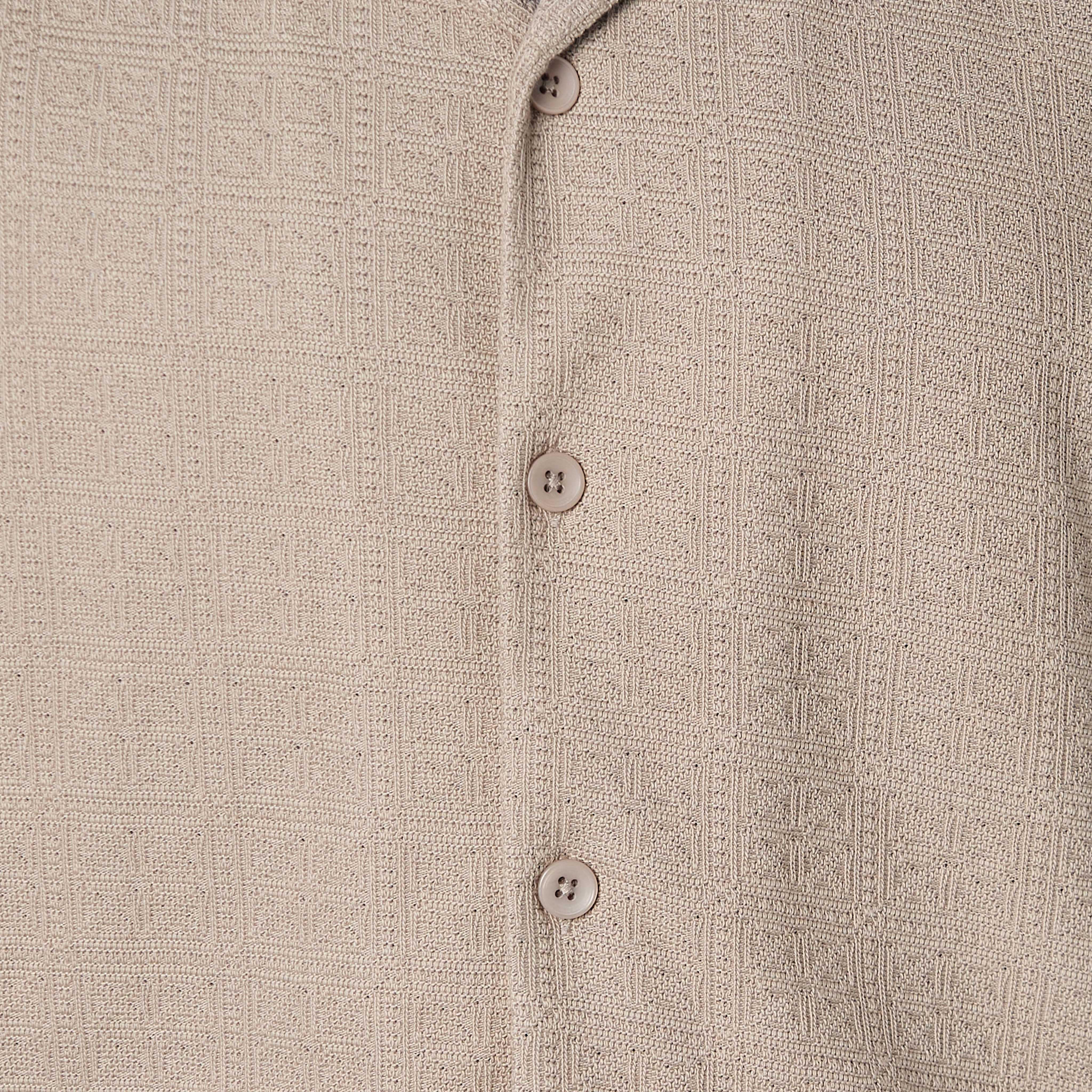 Iconic Men Regular Fit Camp Collar Textured Shirt-men-clothing-shirts-image-2
