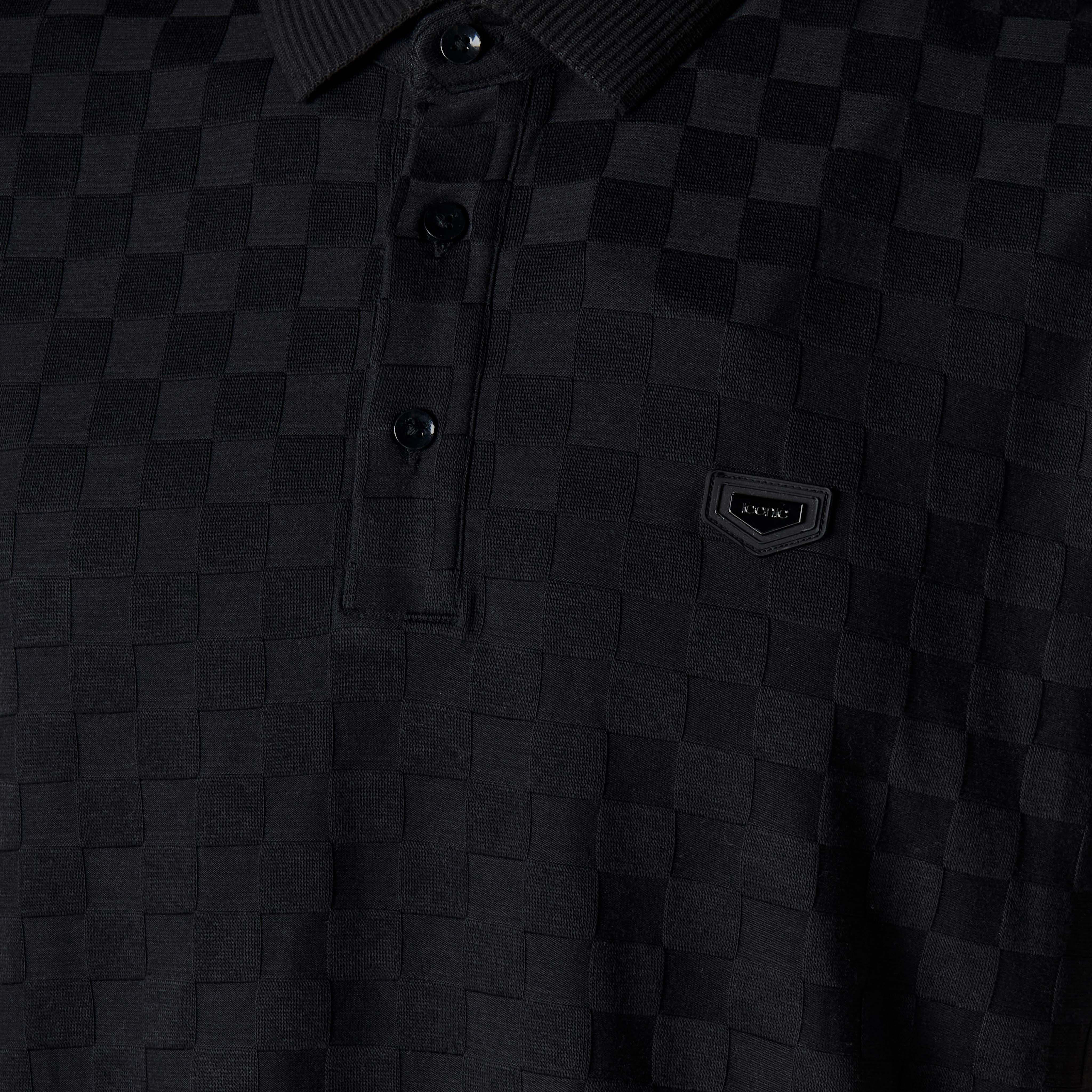 تيشيرت بولو كاروهات بأكمام قصيرة للرجال من آيكونيك-men-clothing-tshirtsandpolos-polos-image-4