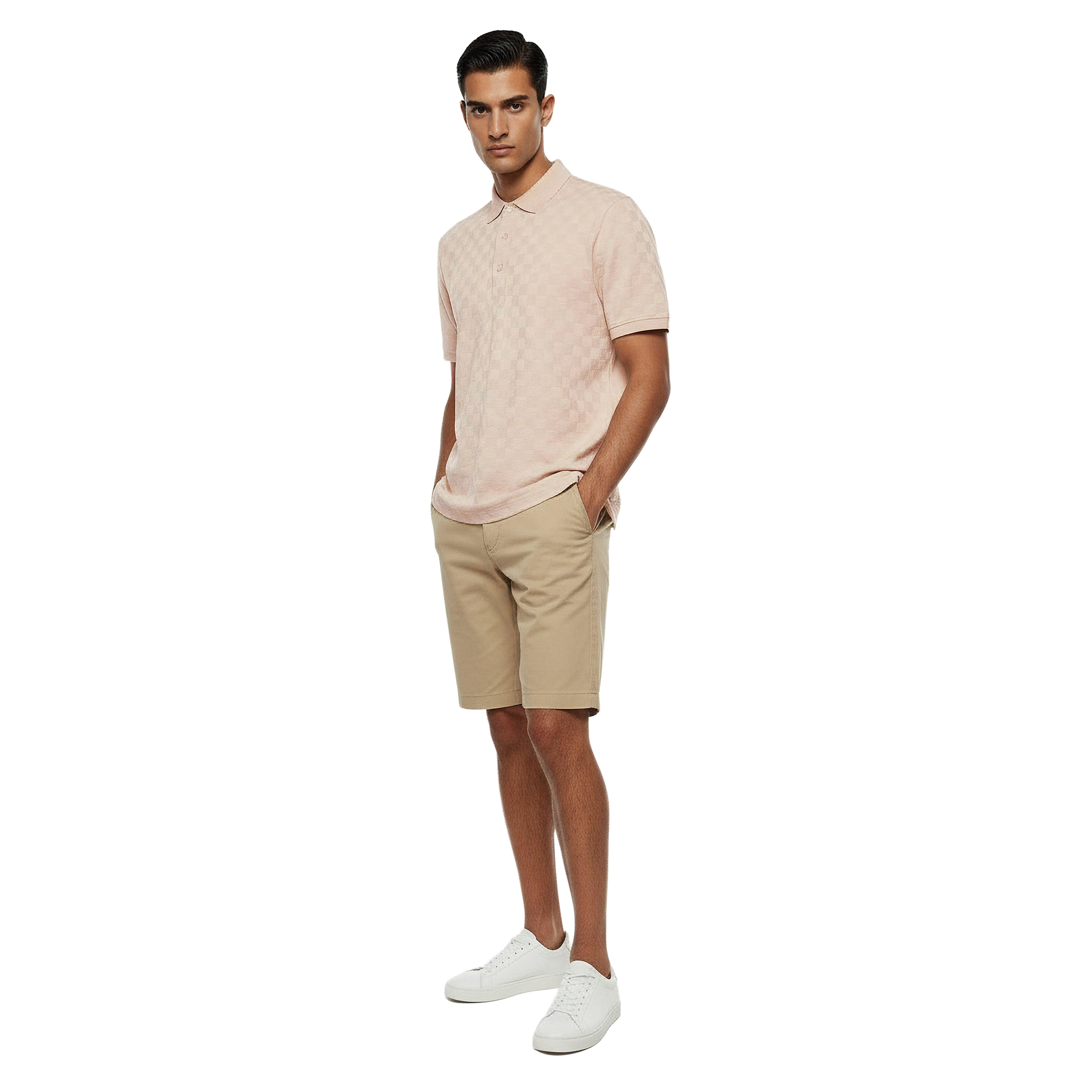 تيشيرت بولو كاروهات بأكمام قصيرة للرجال من آيكونيك-men-clothing-tshirtsandpolos-polos-image-3