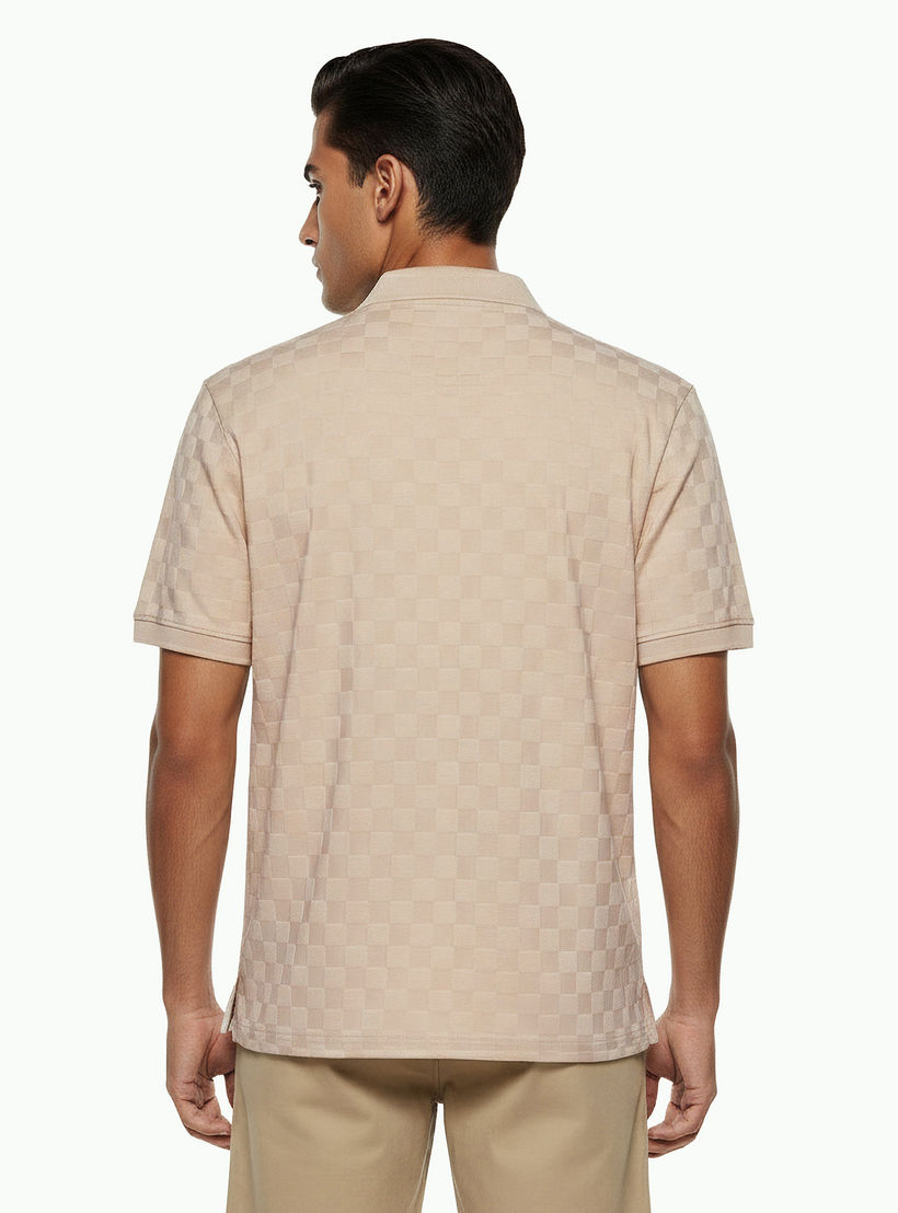 تيشيرت بولو كاروهات بأكمام قصيرة للرجال من آيكونيك-men-clothing-tshirtsandpolos-polos-image-4