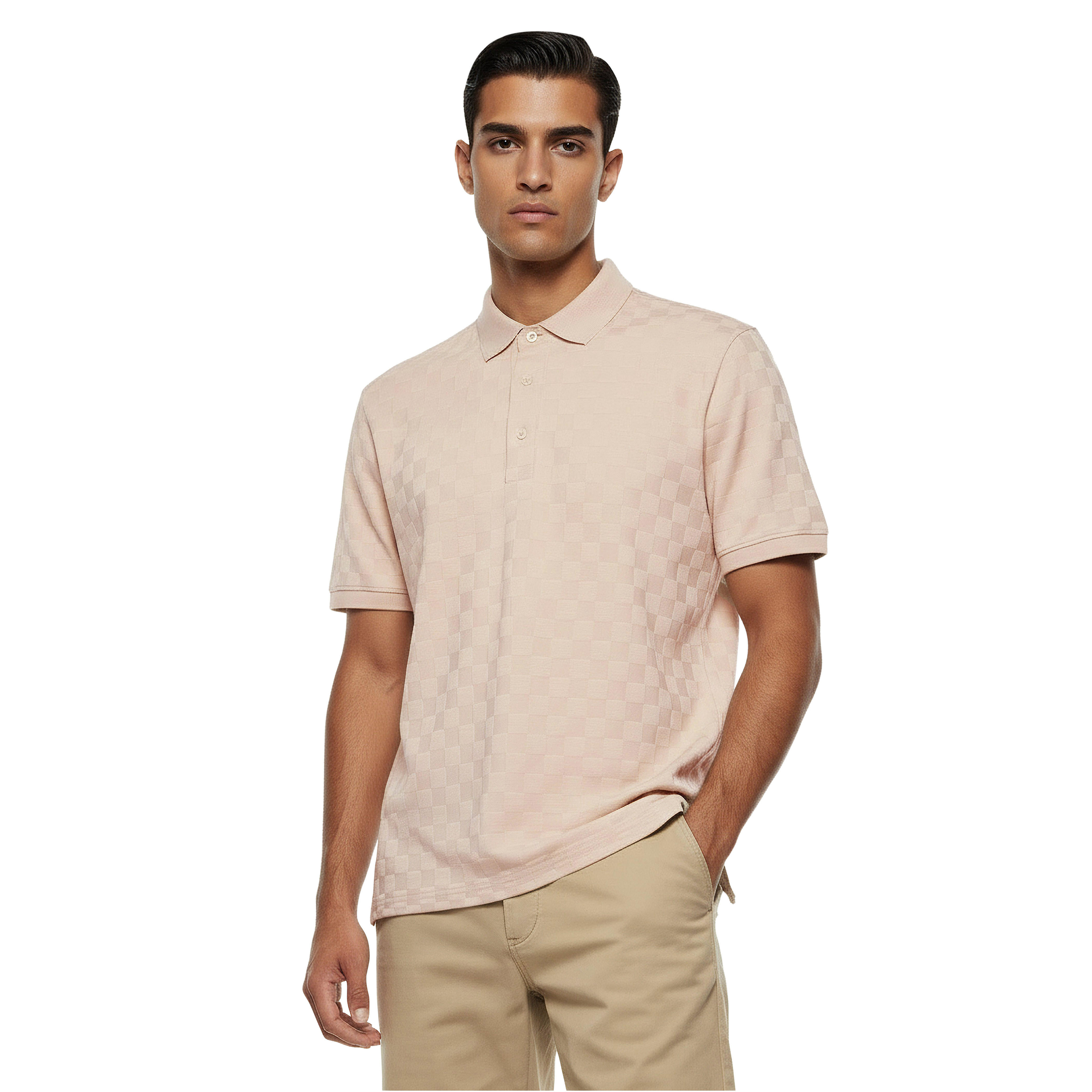 تيشيرت بولو كاروهات بأكمام قصيرة للرجال من آيكونيك-men-clothing-tshirtsandpolos-polos-image-5