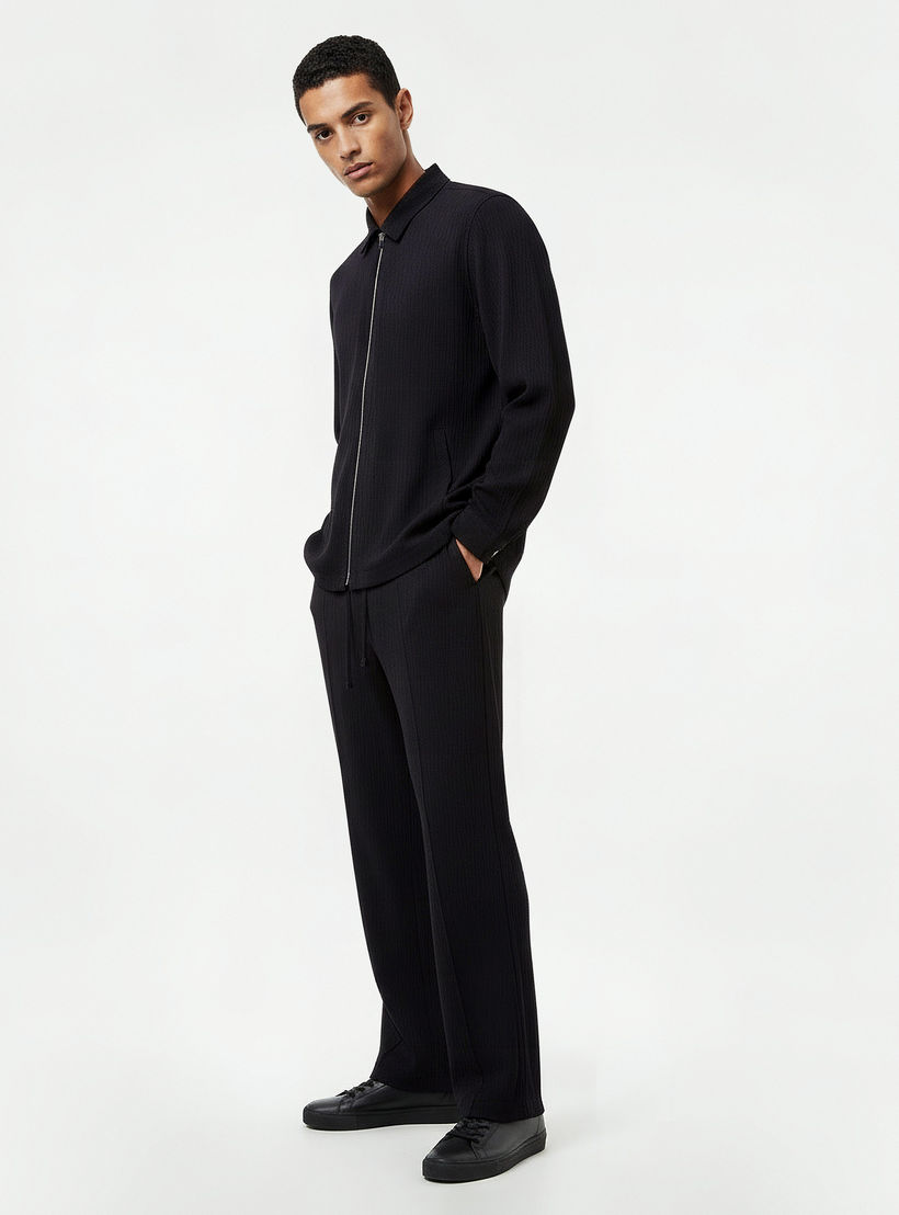 Iconic Men Regular Fit Collared Long Sleeves Crinkle Textured Shirt-men-clothing-shirts-image-3