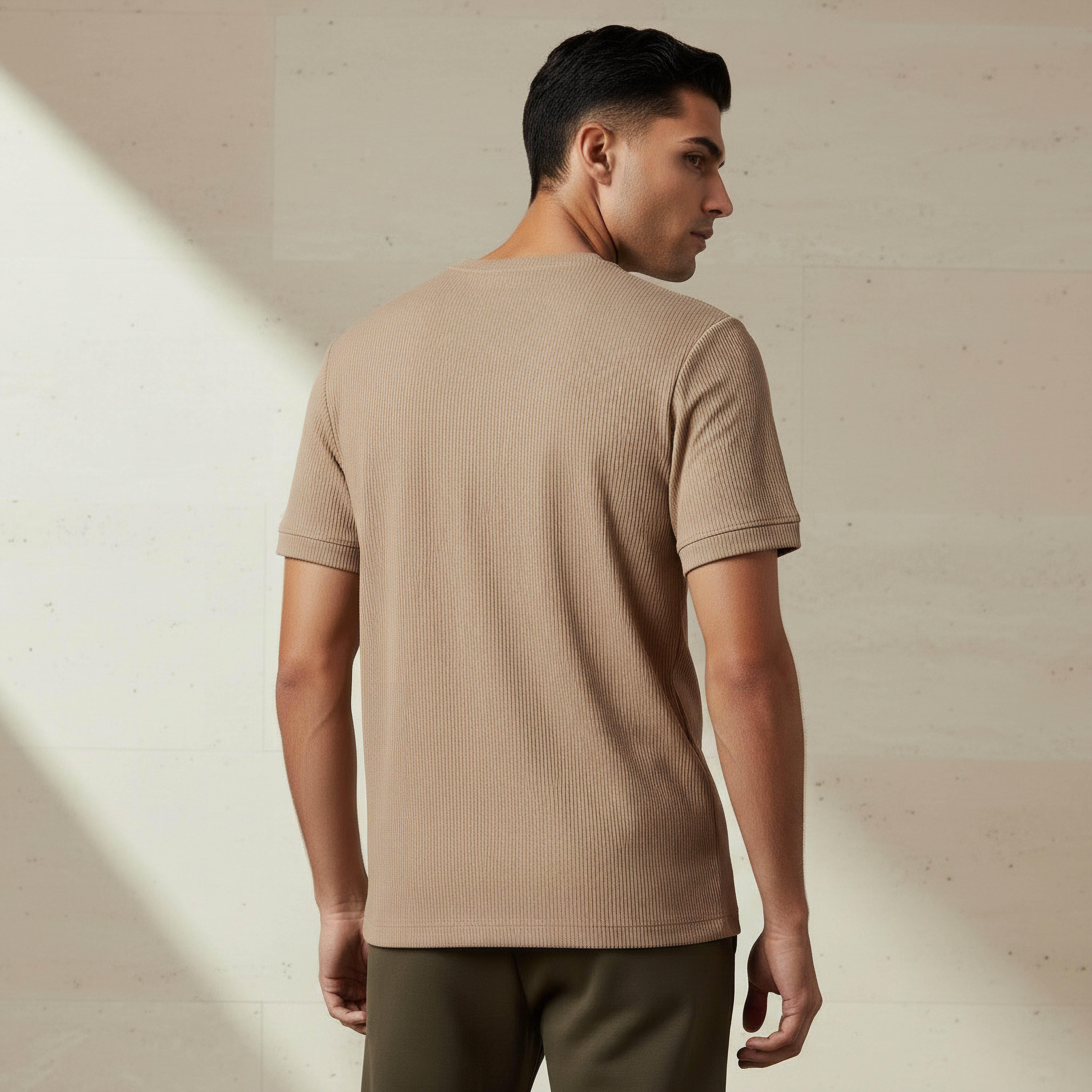 Iconic Men Regular Fit Crew Neck Short Sleeve Ribbed T-shirt-men-clothing-tshirtsandpolos-tshirts-image-3