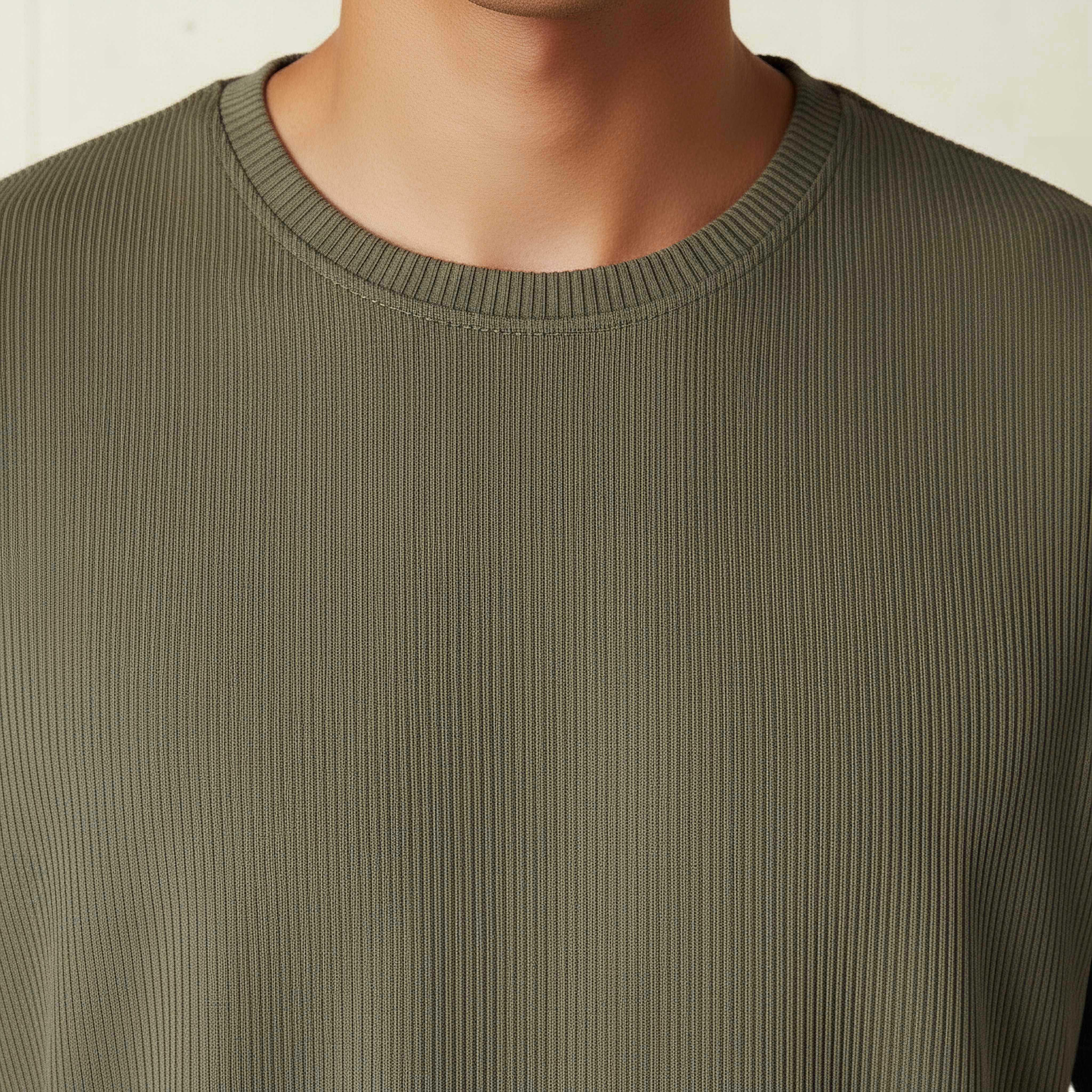 Iconic Men Regular Fit Crew Neck Short Sleeve Ribbed T-shirt-men-clothing-tshirtsandpolos-tshirts-image-4