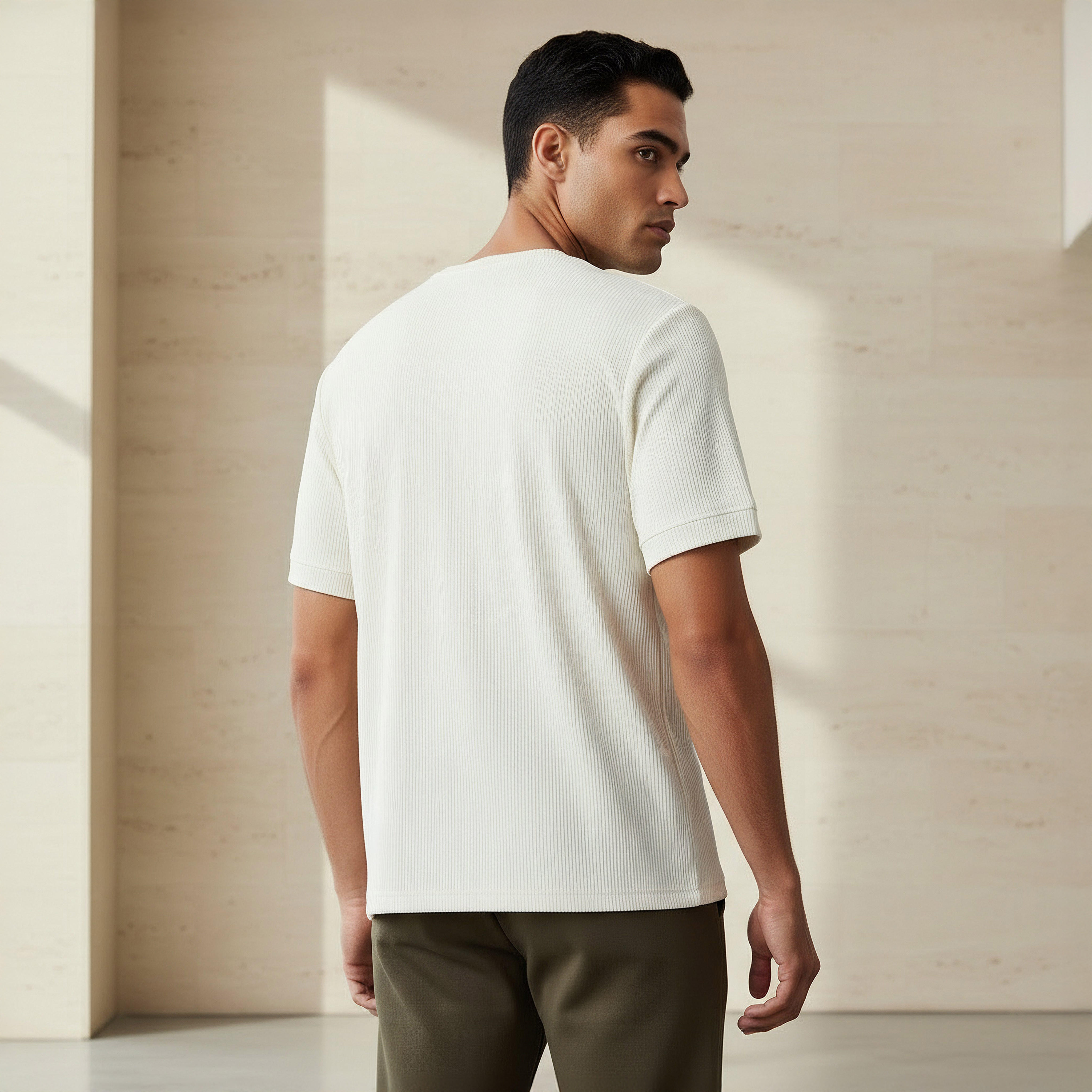 Iconic Men Regular Fit Crew Neck Short Sleeve Ribbed T-shirt-men-clothing-tshirtsandpolos-tshirts-image-3