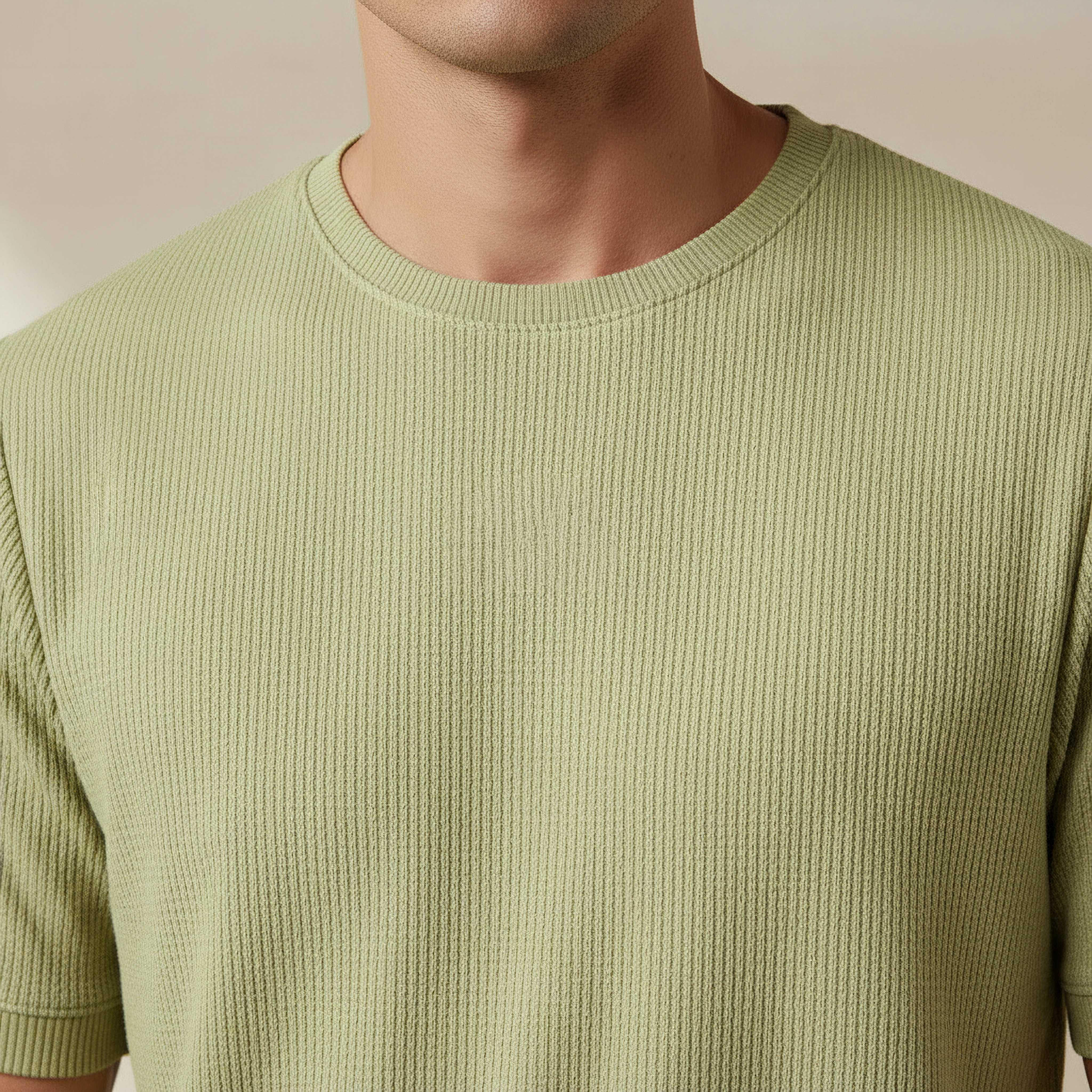 Iconic Men Regular Fit Crew Neck Short Sleeve Ribbed T-shirt-men-clothing-tshirtsandpolos-tshirts-image-4