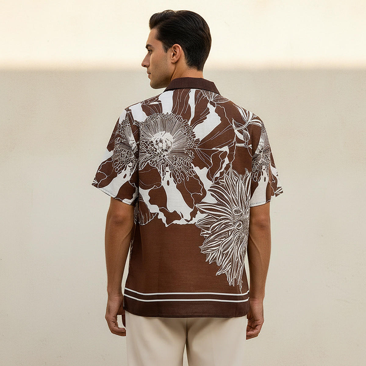 Iconic Men Regular Fit Collared Floral Print Short Sleeves Resort Shirt-men-clothing-shirts-image-4