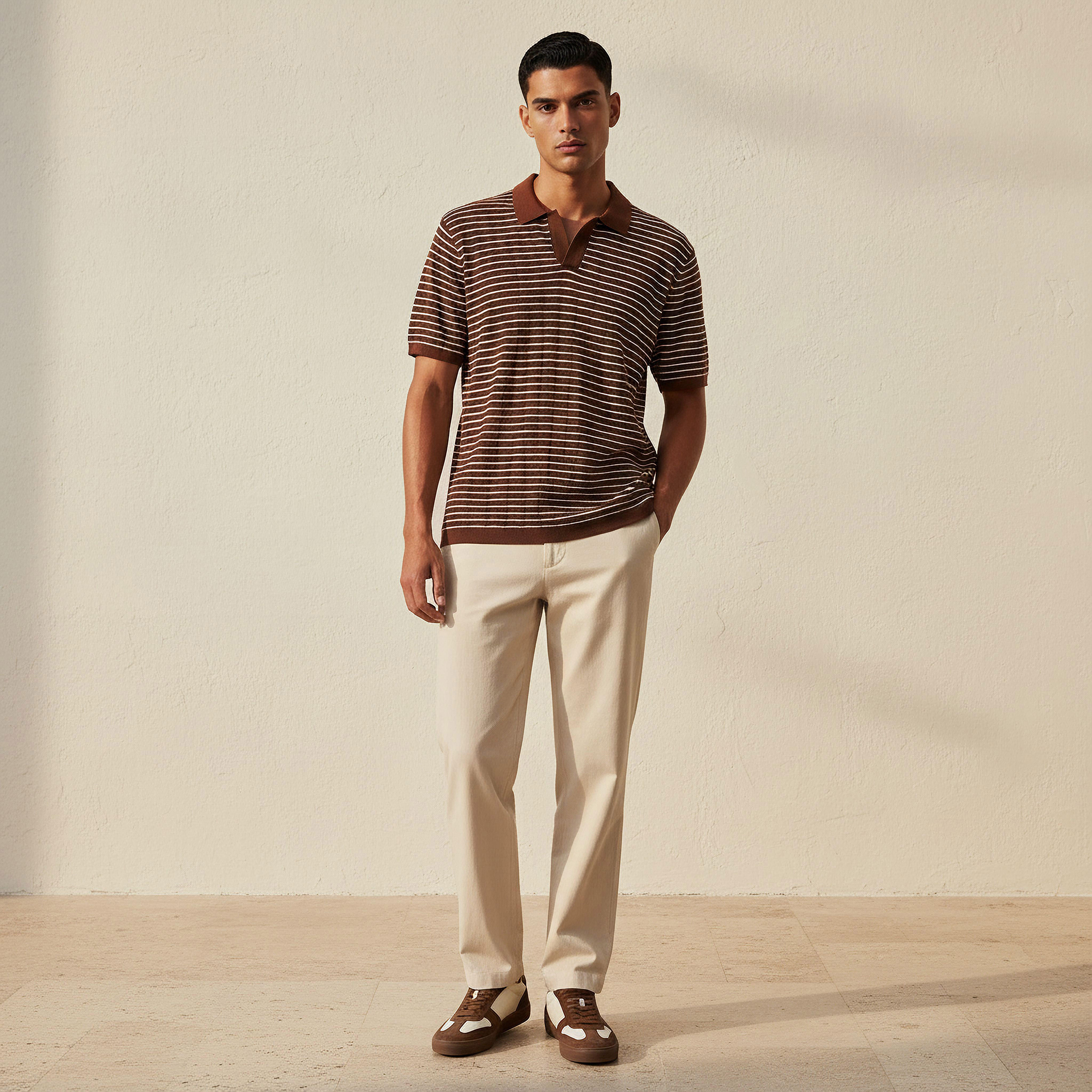 Iconic Men Short Sleeves Striped Johnny Collar Polo T-shirt-men-clothing-tshirtsandpolos-polos-image-3