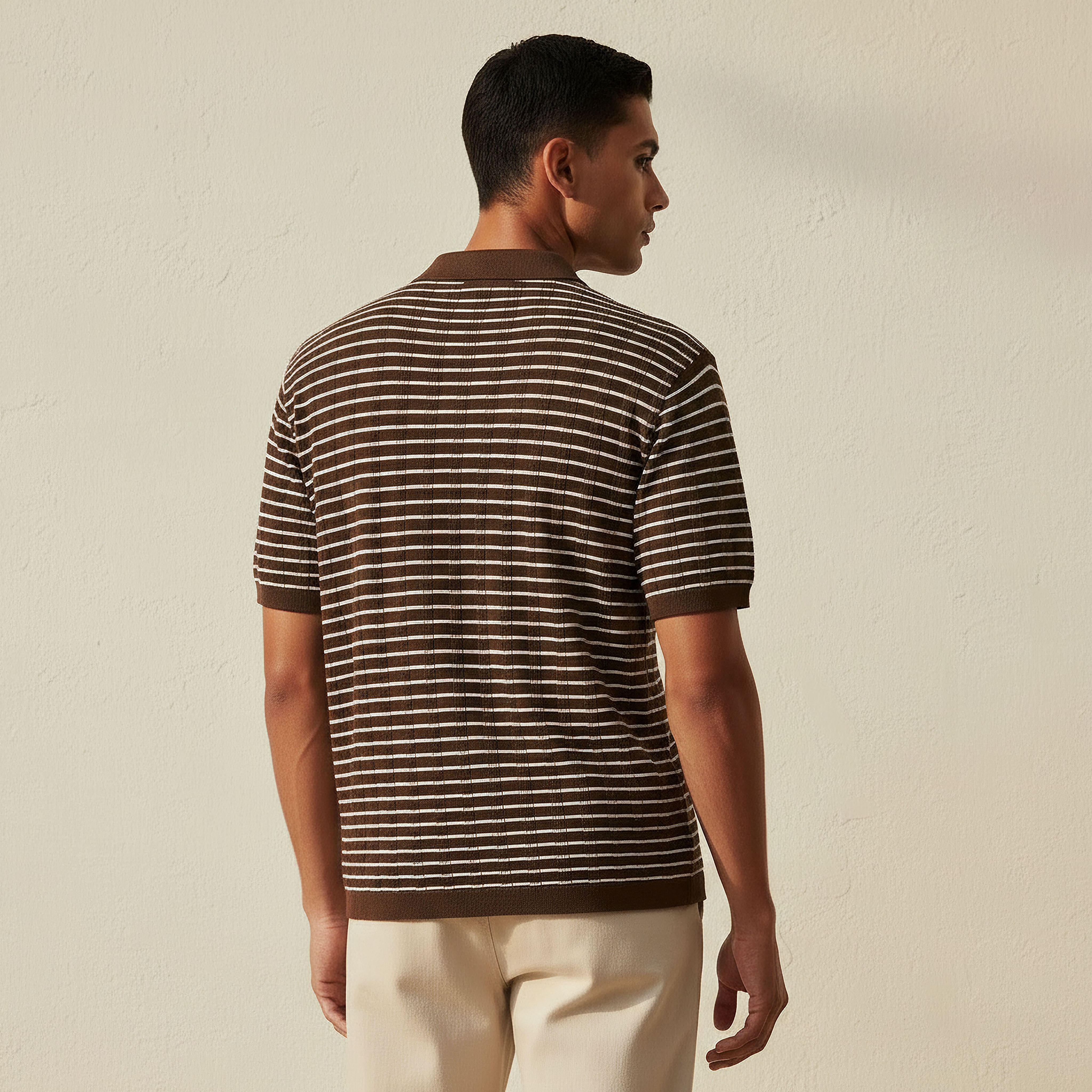 Iconic Men Short Sleeves Striped Johnny Collar Polo T-shirt-men-clothing-tshirtsandpolos-polos-image-4