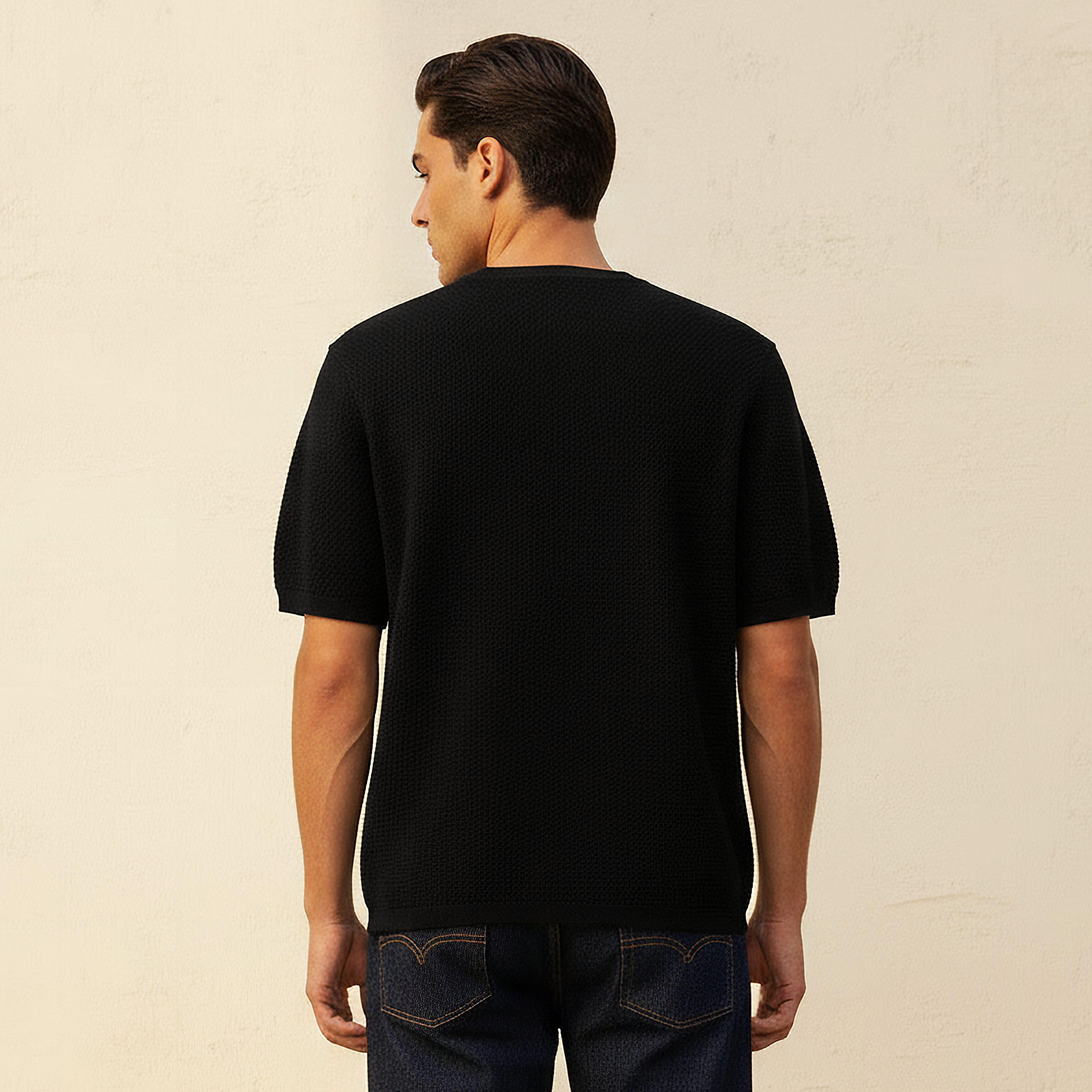Iconic Men Regular Fit Crew Neck Short Sleeves Popcorn Textured T-shirt-PROMO_SP_AE_2FOR99_110625-image-4