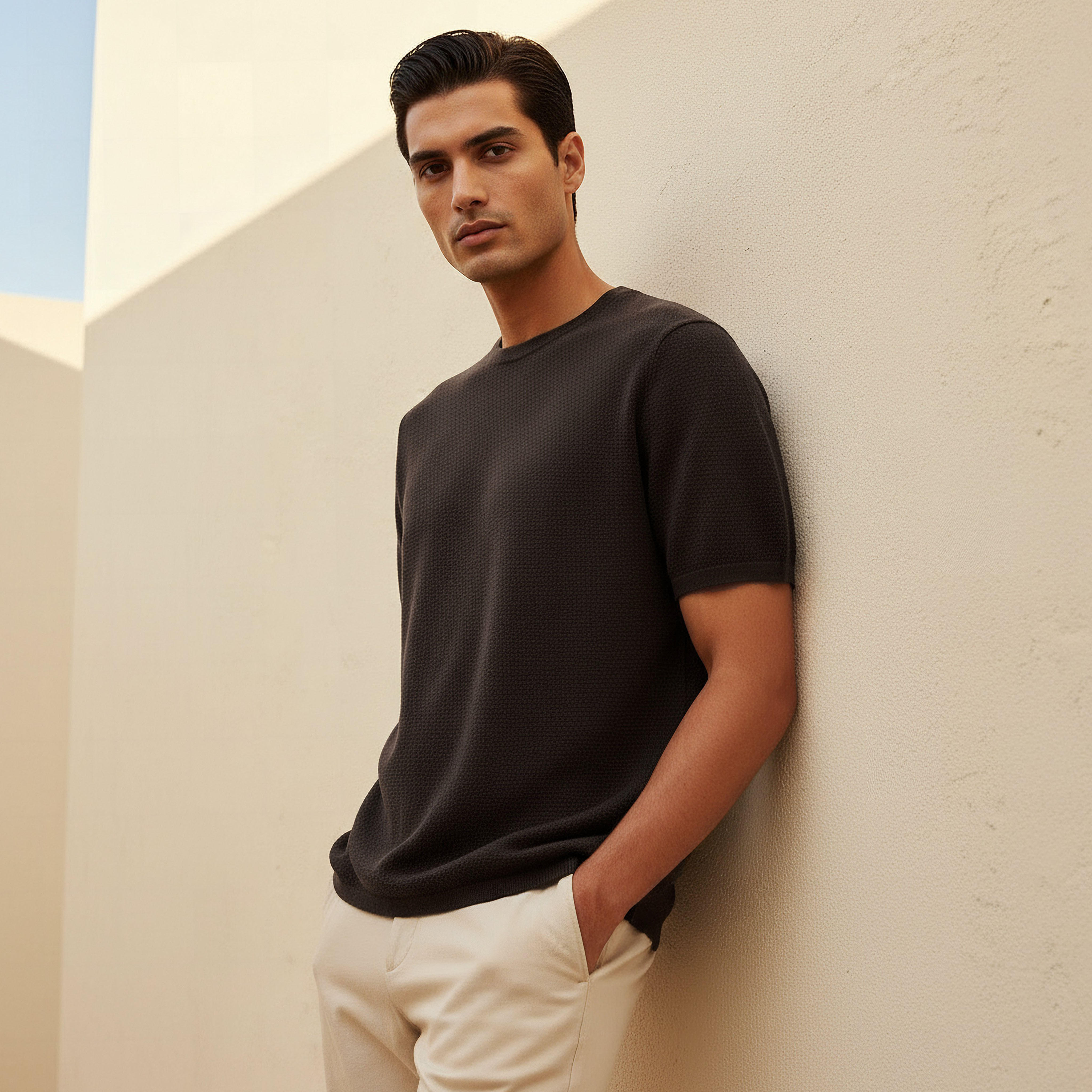 Iconic Men Regular Fit Crew Neck Short Sleeves Popcorn Textured T-shirt-PROMO_SP_BH_BUNDLE_2FOR9_9_180925-image-1