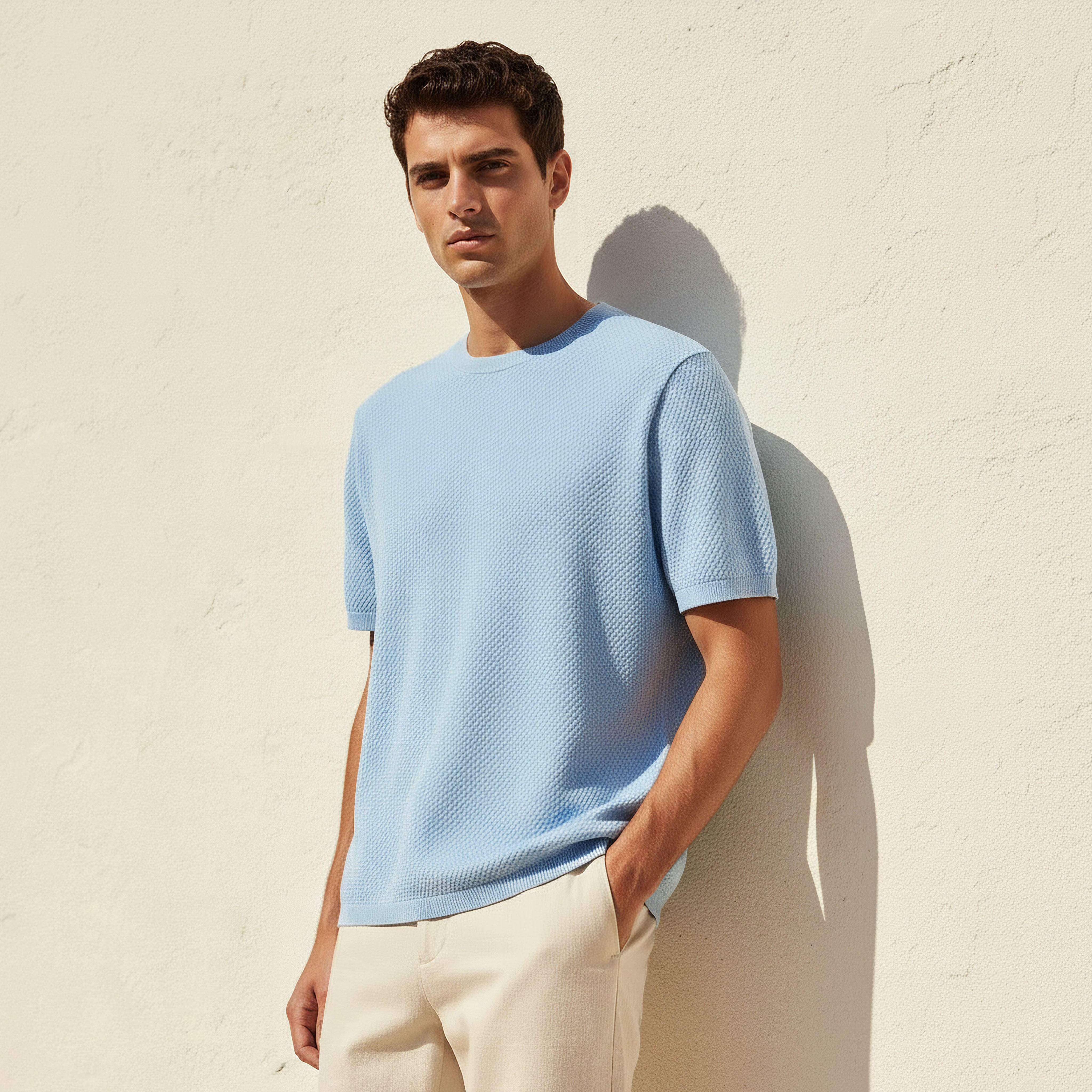 Iconic Men Regular Fit Crew Neck Short Sleeves Popcorn Textured T-shirt-PROMO_SP_AE_2FOR99_110625-image-1