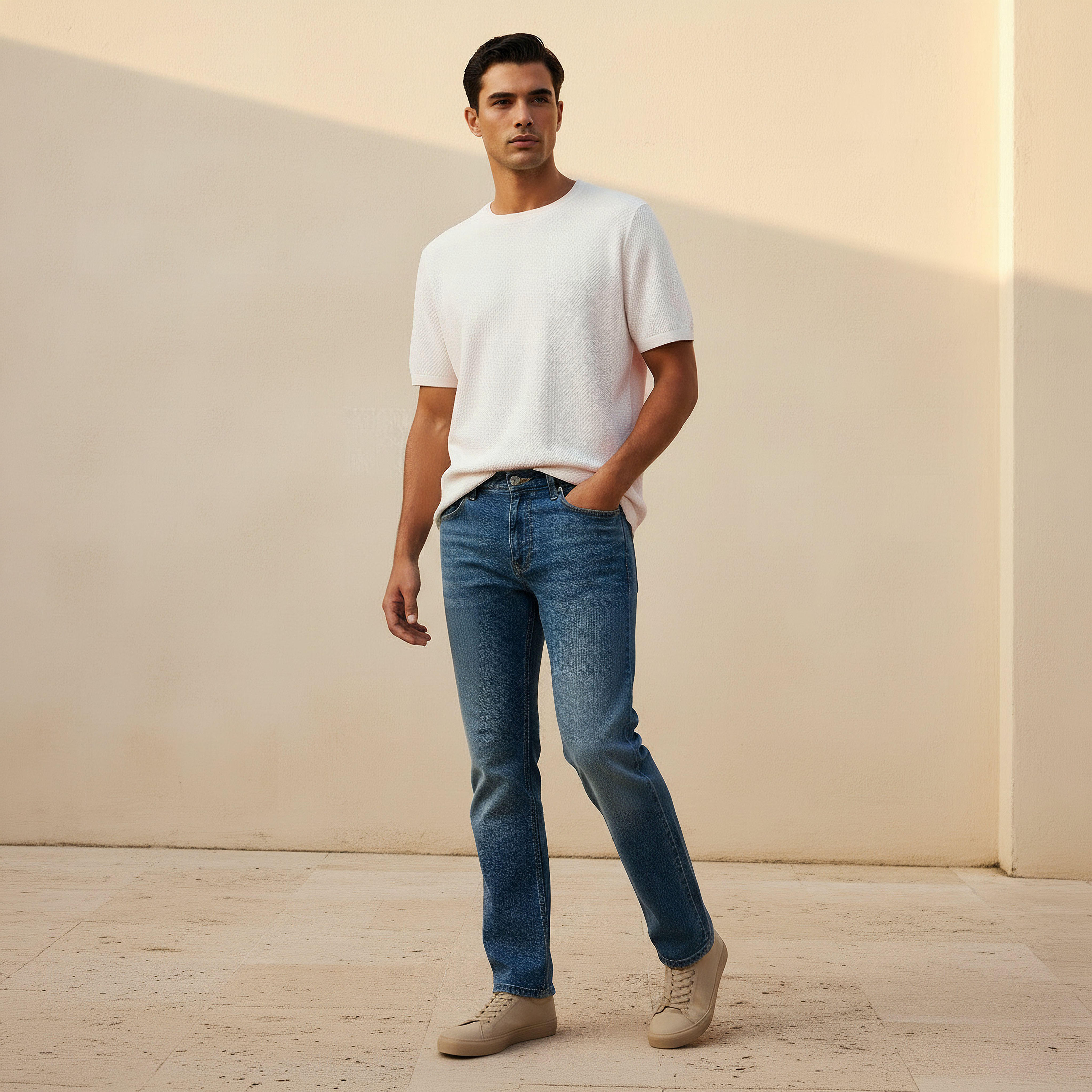 Iconic Men Regular Fit Crew Neck Short Sleeves Popcorn Textured T-shirt-PROMO_SP_SA_2FOR99_110625-image-3