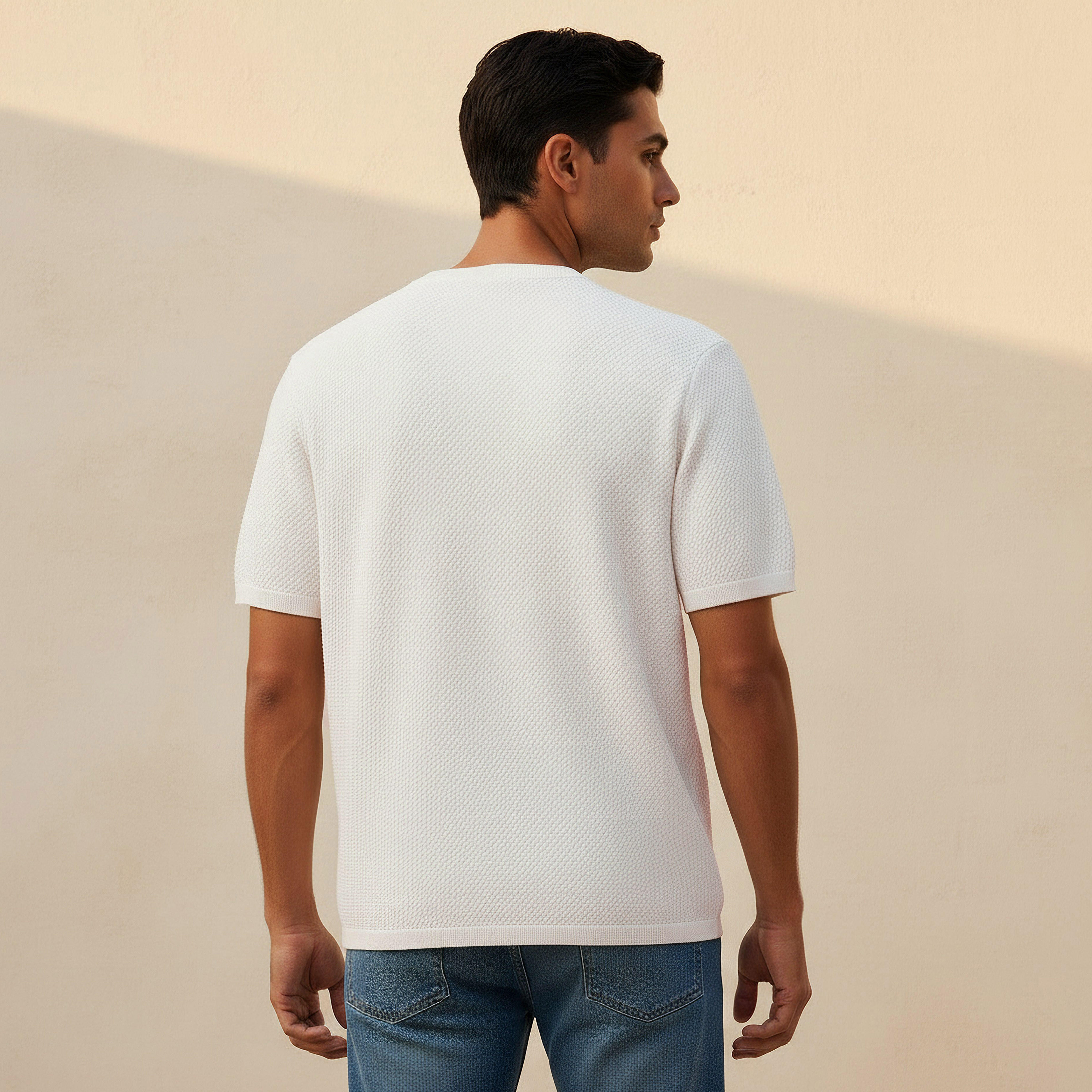 Iconic Men Regular Fit Crew Neck Short Sleeves Popcorn Textured T-shirt-PROMO_SP_SA_2FOR99_110625-image-4