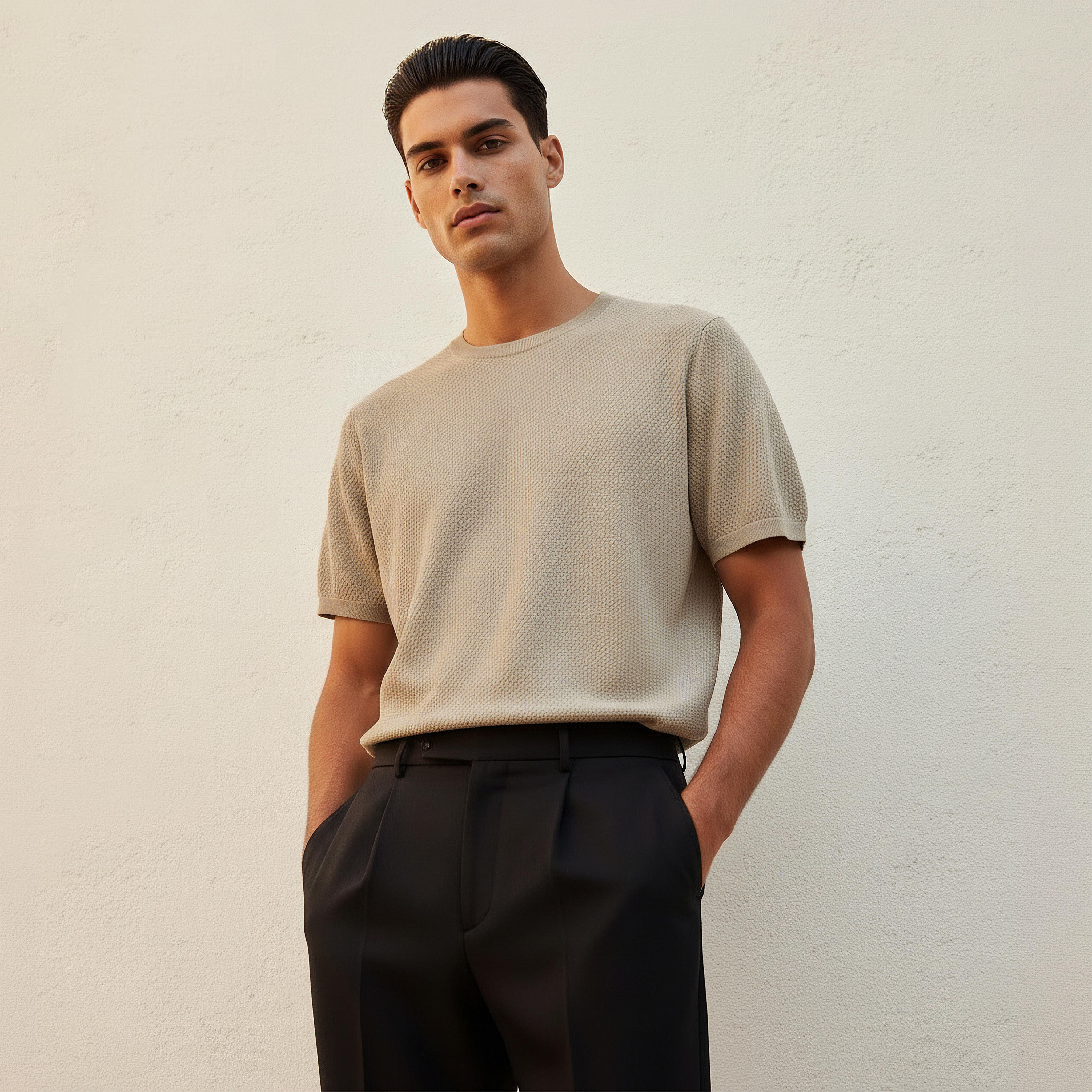 Iconic Men Regular Fit Crew Neck Short Sleeves Popcorn Textured T-shirt-PROMO_SP_AE_2FOR99_110625-image-1