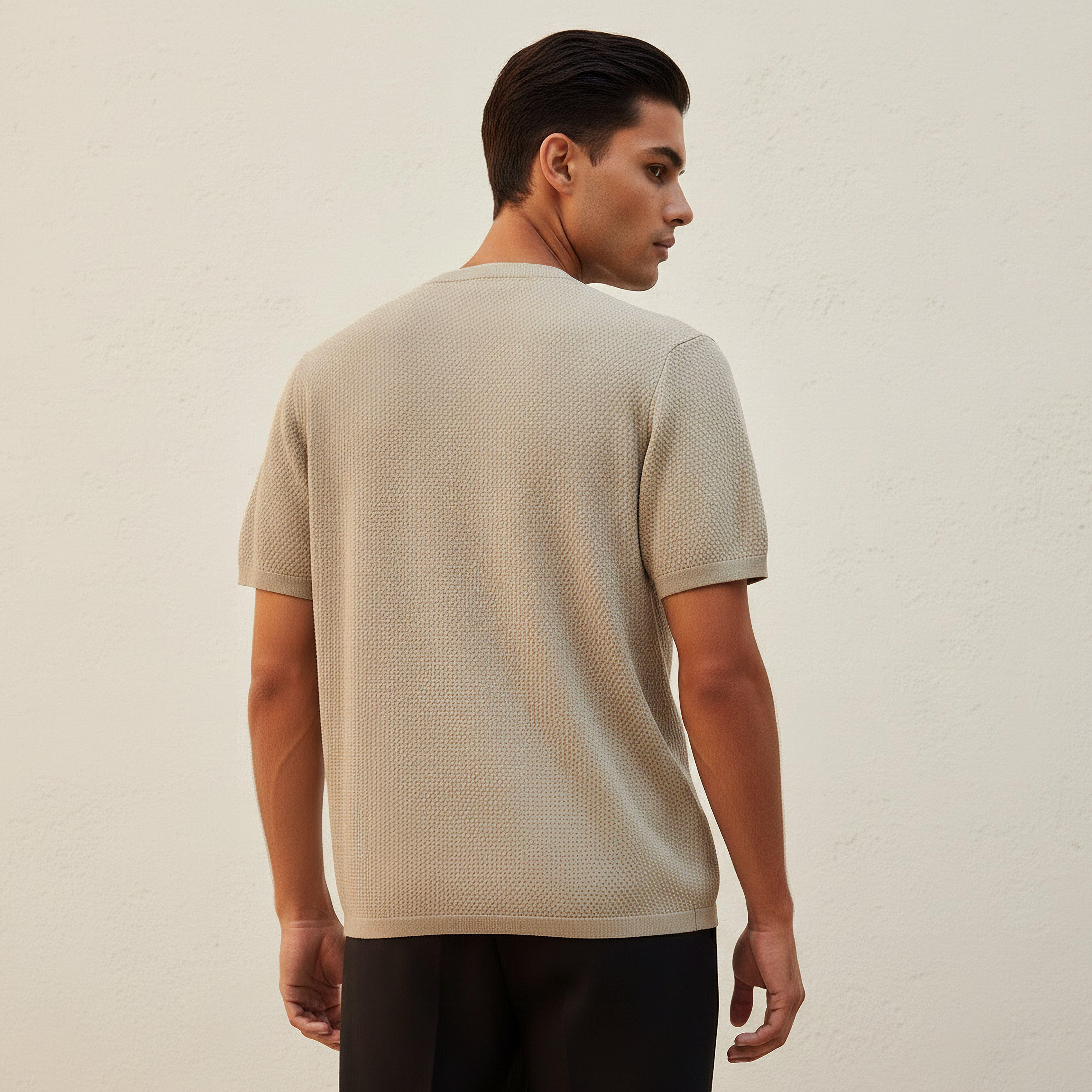 Iconic Men Regular Fit Crew Neck Short Sleeves Popcorn Textured T-shirt-PROMO_SP_AE_2FOR99_110625-image-4