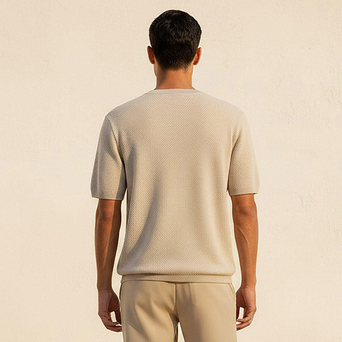 Iconic Men Regular Fit Crew Neck Short Sleeves Textured T-shirt-men-clothing-tshirtsandpolos-tshirts-image-4