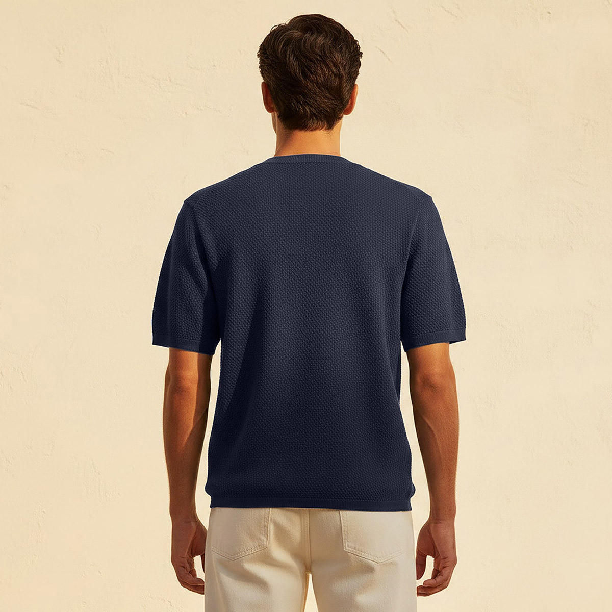 Iconic Men Regular Fit Crew Neck Short Sleeves Textured T-shirt-men-clothing-tshirtsandpolos-tshirts-image-4