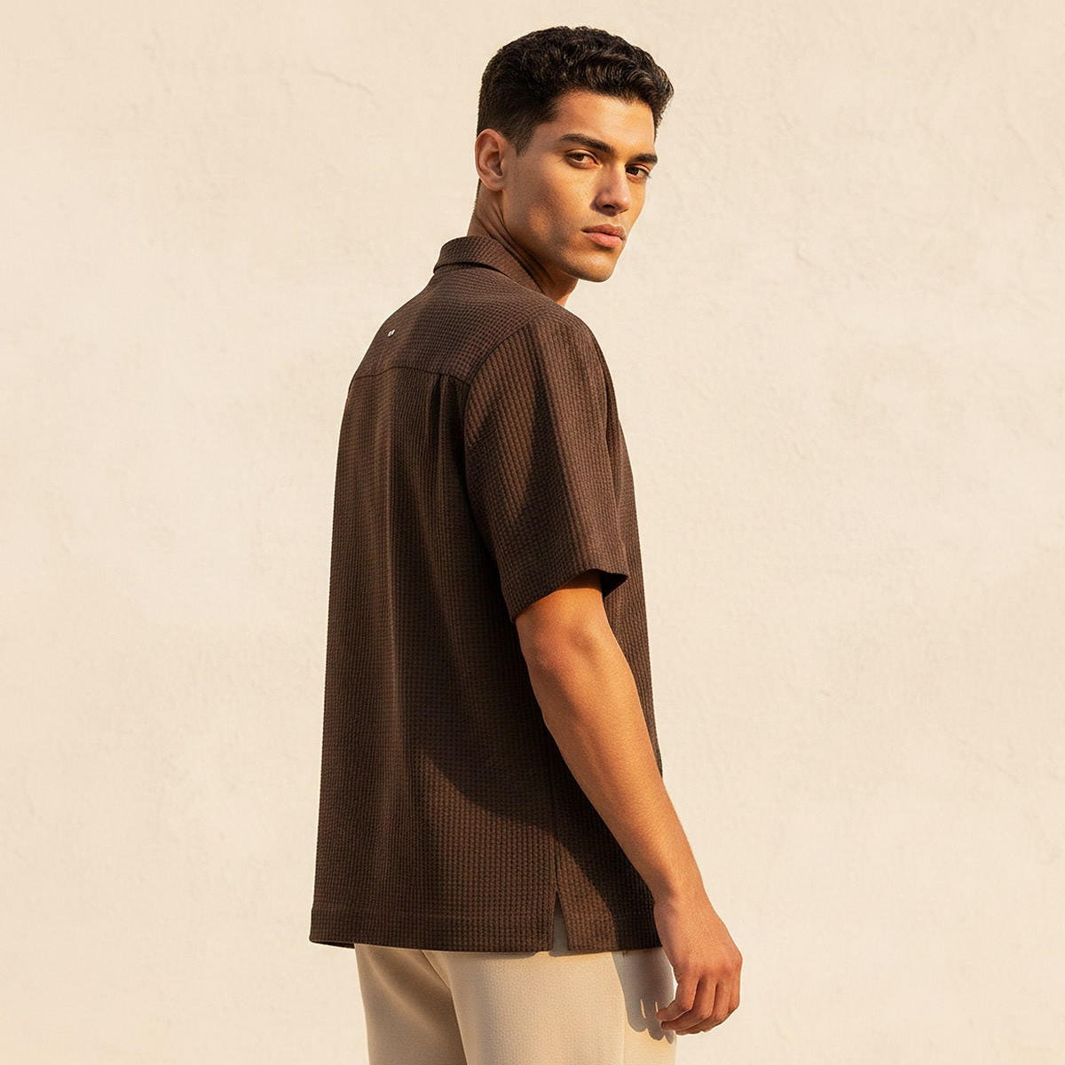Splash Iconic Regular Fit Camp Collar Textured Short Sleeves Shirt-men-clothing-shirts-image-4