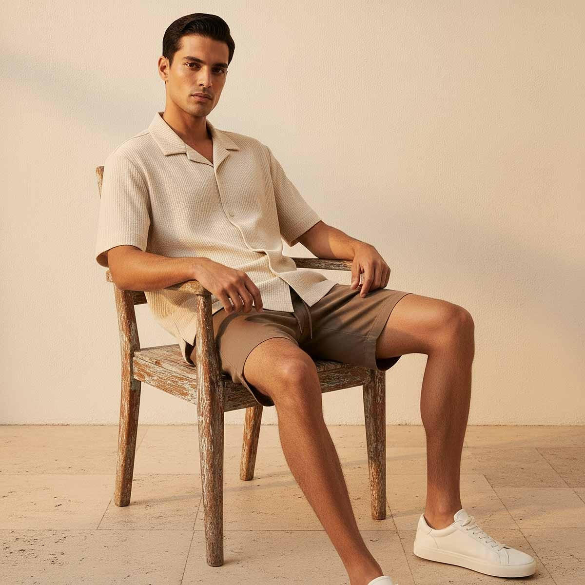 Splash Iconic Regular Fit Camp Collar Textured Short Sleeves Shirt-men-clothing-shirts-image-6