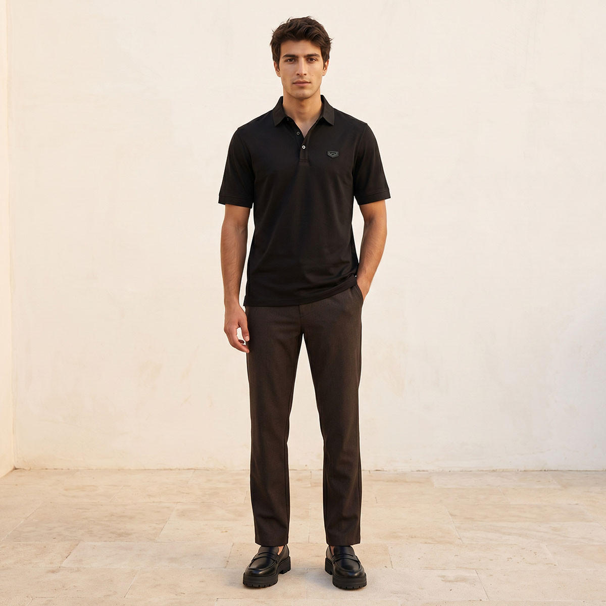 Splash Iconic Short Sleeves Applique Mercerised Polo T-Shirt-men-clothing-tshirtsandpolos-polos-image-3