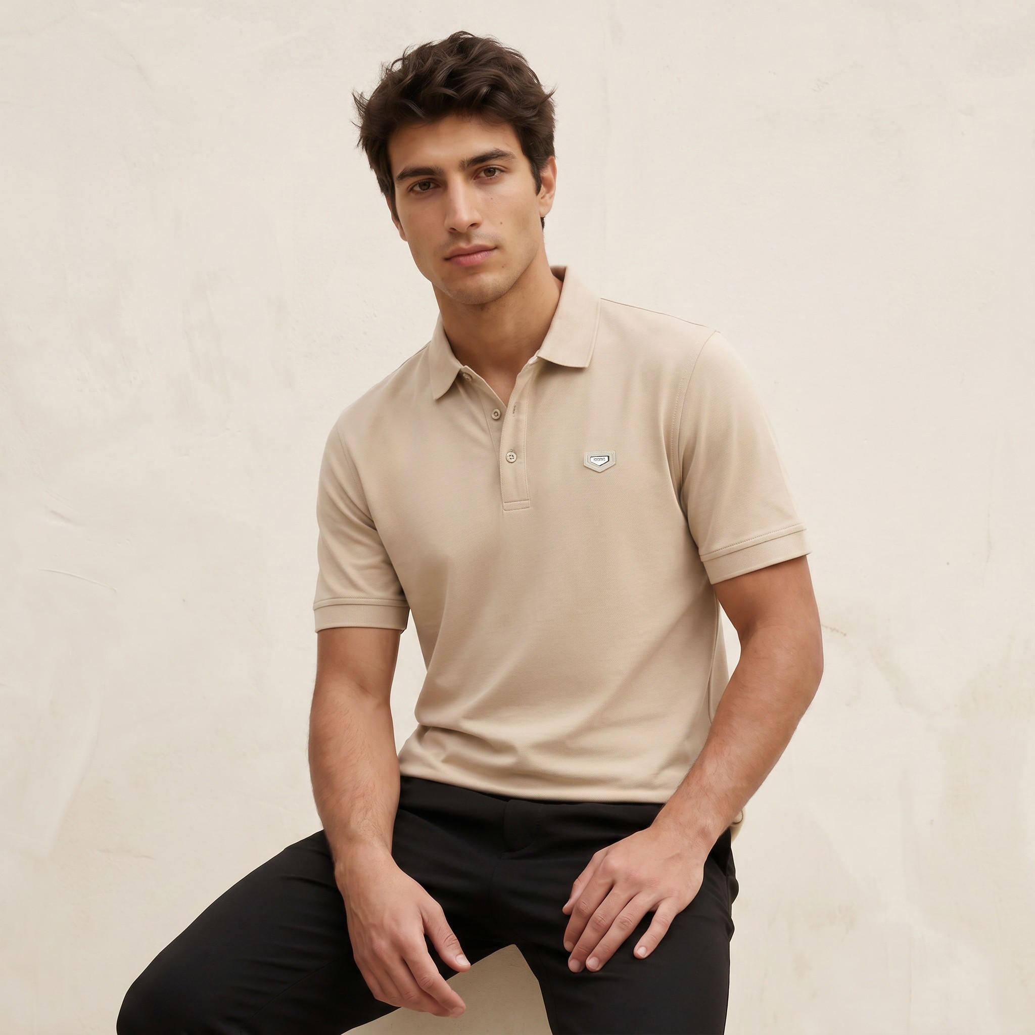 Splash Iconic Short Sleeves Applique Mercerised Polo T-Shirt-men-clothing-tshirtsandpolos-polos-image-1