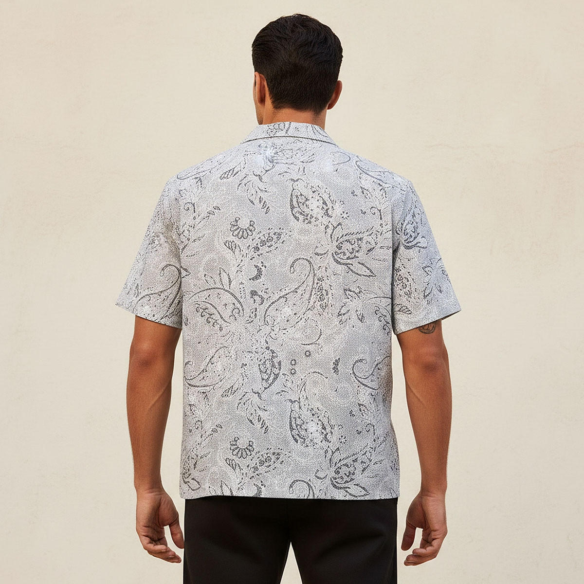Splash Iconic Regular Fit Collared Popcorn Print Short Sleeves Shirt-men-clothing-shirts-image-4