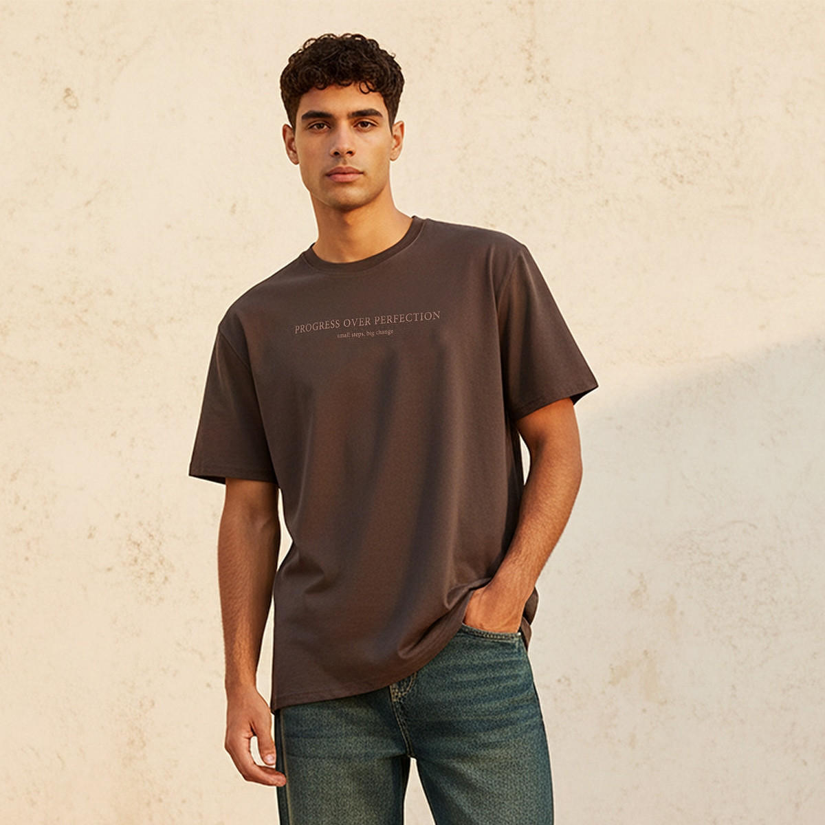 Iconic Men Regular Fit Crew Neck Short Sleeves Slogan Print T-shirt-men-clothing-tshirtsandpolos-tshirts-image-1