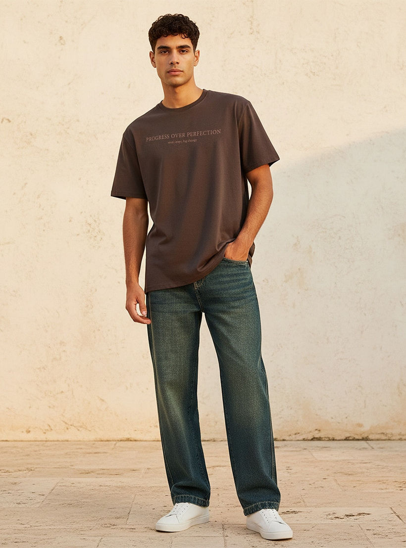 Iconic Men Regular Fit Crew Neck Short Sleeves Slogan Print T-shirt-men-clothing-tshirtsandpolos-tshirts-image-3