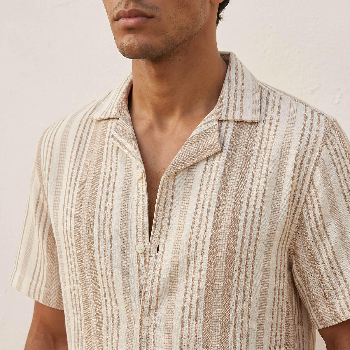 Splash Smart Regular Fit Camp Collar Striped Short Sleeves Shirt-men-clothing-shirts-image-6