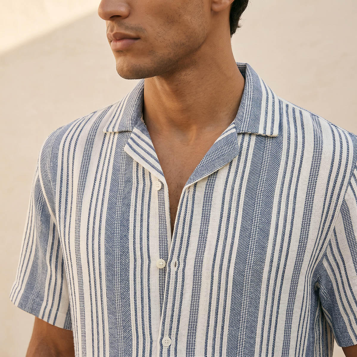 Splash Smart Regular Fit Camp Collar Striped Short Sleeves Shirt-men-clothing-shirts-image-6