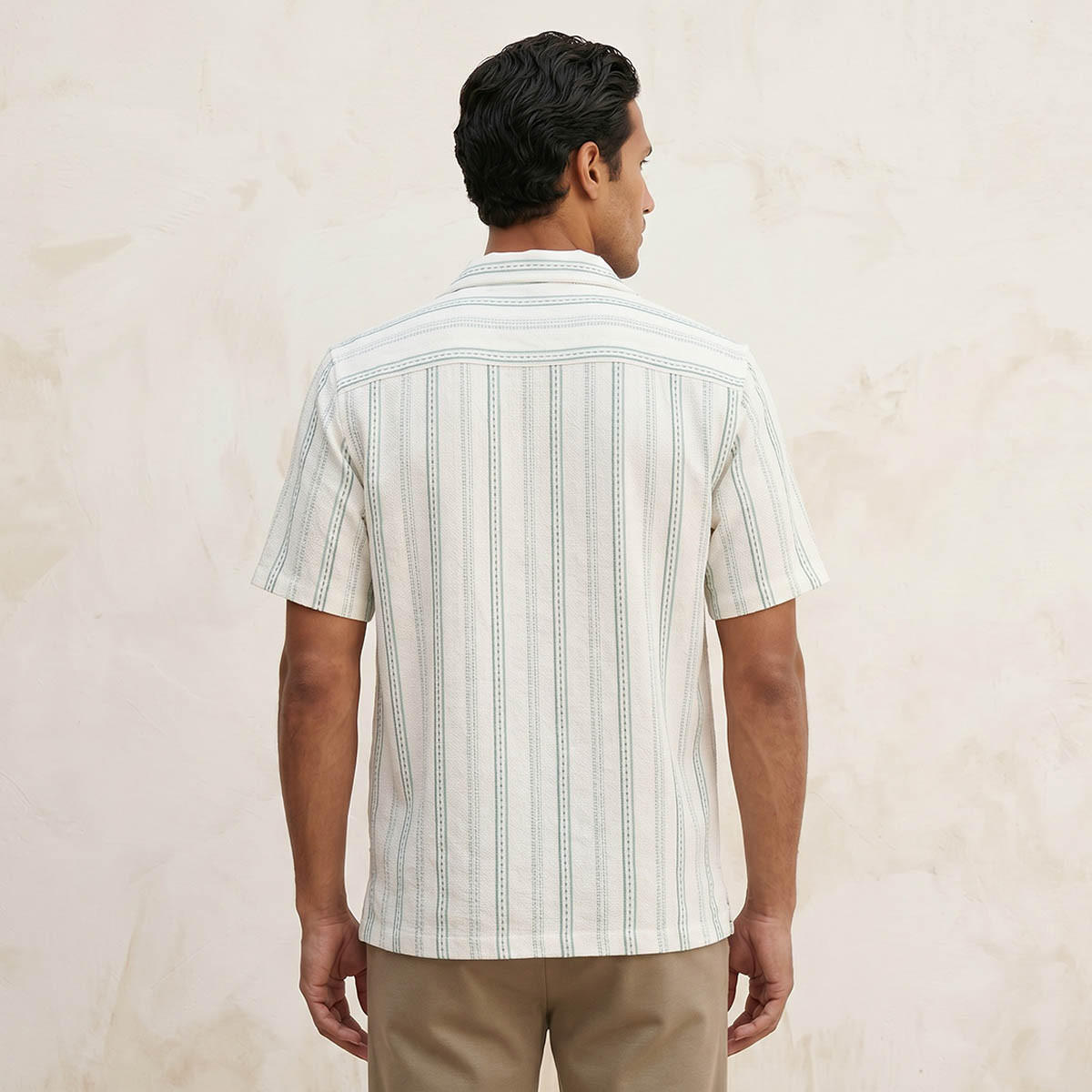 Splash Smart Regular Fit Camp Collar Striped Short Sleeves Shirt-men-clothing-shirts-image-4
