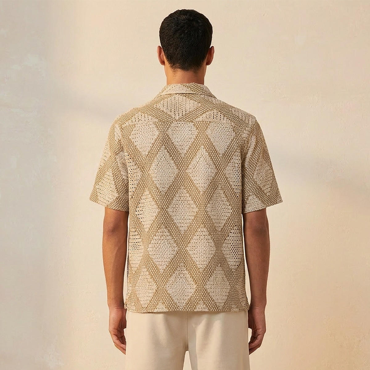 Splash Iconic Regular Fit Collared Mesh Textured Short Sleeves Shirt-men-clothing-shirts-image-4