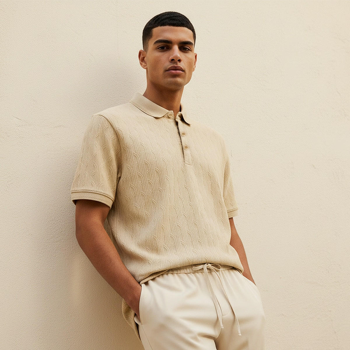 Iconic Short Sleeves Textured Polo T-shirt-men-clothing-tshirtsandpolos-polos-image-1