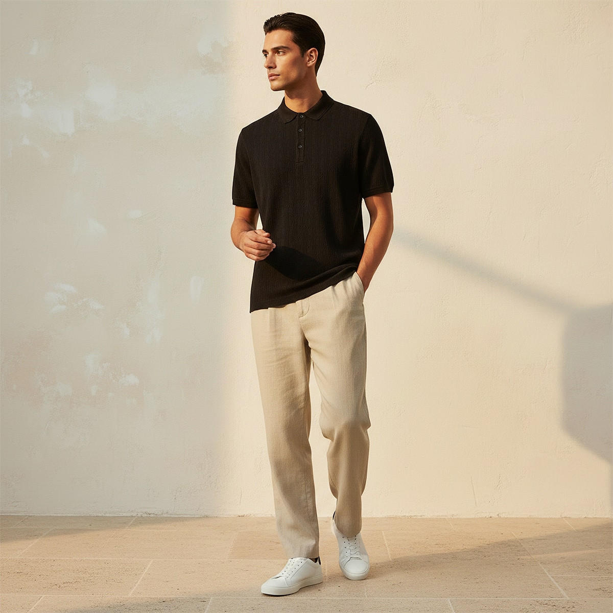 Iconic Short Sleeves Textured Polo T-shirt-men-clothing-tshirtsandpolos-polos-image-3