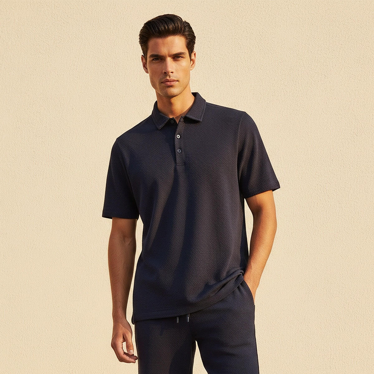 Splash Iconic Short Sleeves Textured Polo T-shirt-men-clothing-tshirtsandpolos-polos-image-1