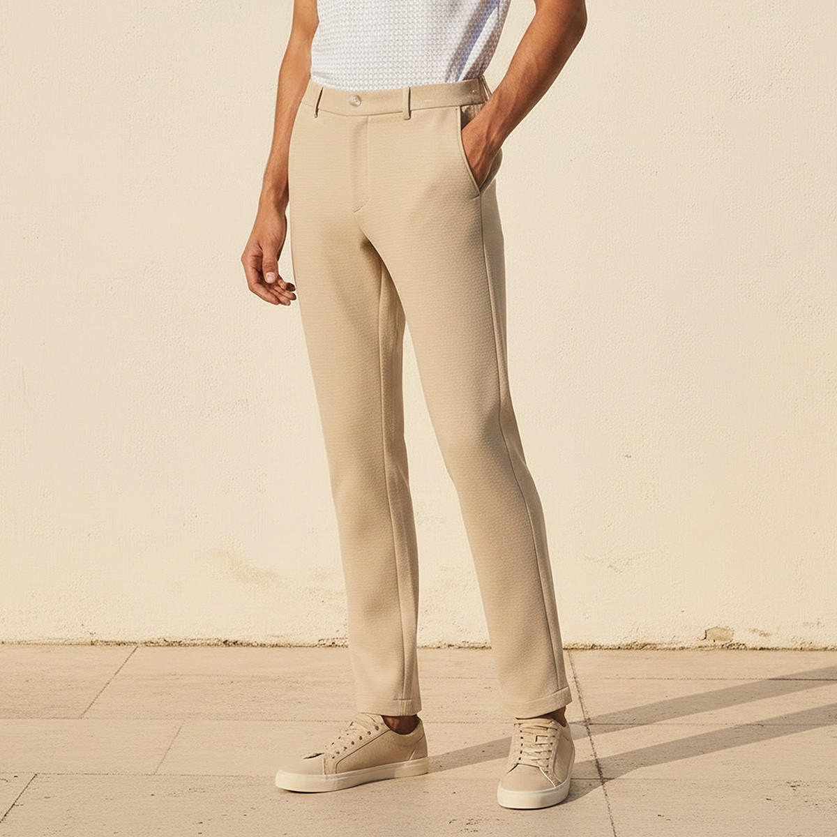 بنطلون بقصة عادية من أيكونيك-men-clothing-bottoms-trousersandchinos-trousers-image-1