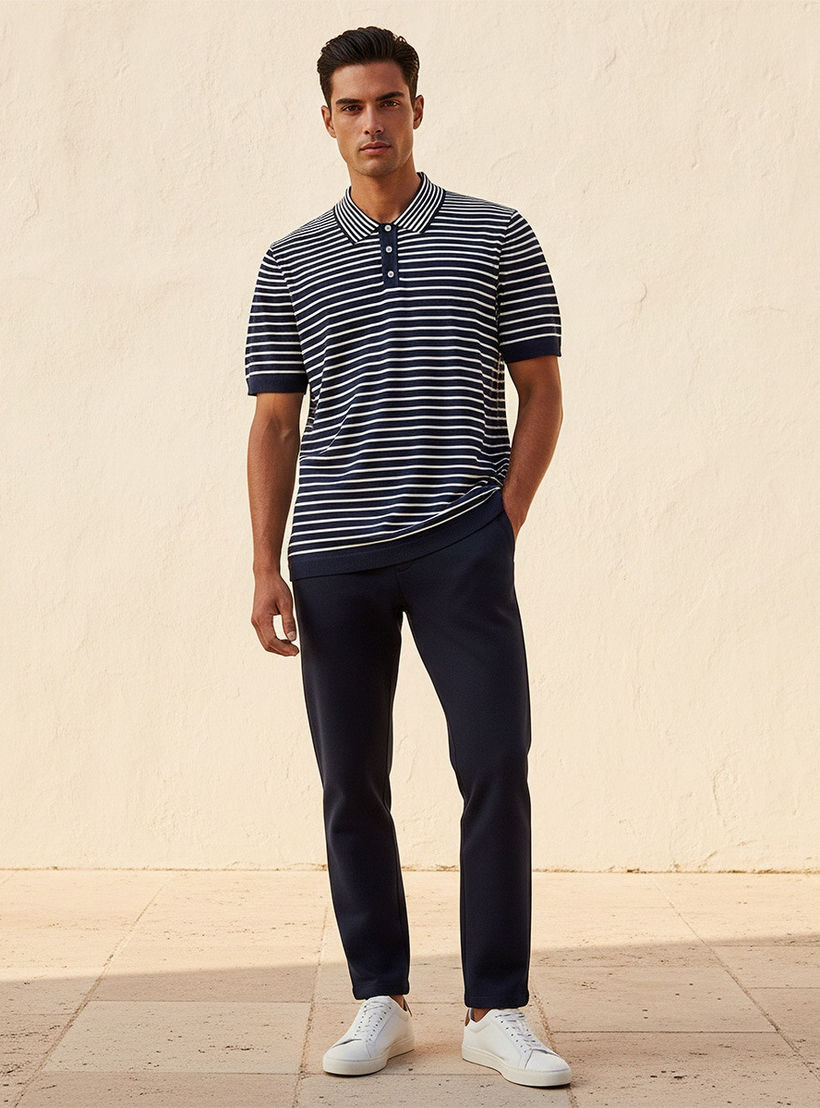 Splash Iconic Short Sleeves Striped Polo T-shirt-men-clothing-tshirtsandpolos-polos-image-3