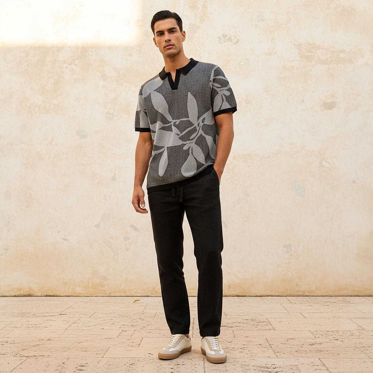 Splash Iconic Short Sleeves Jacquard Polo T-shirt-men-clothing-tshirtsandpolos-polos-image-3