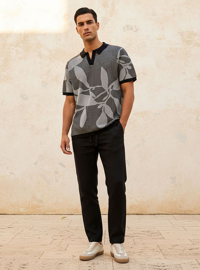 Splash Iconic Short Sleeves Jacquard Polo T-shirt-men-clothing-tshirtsandpolos-polos-image-3