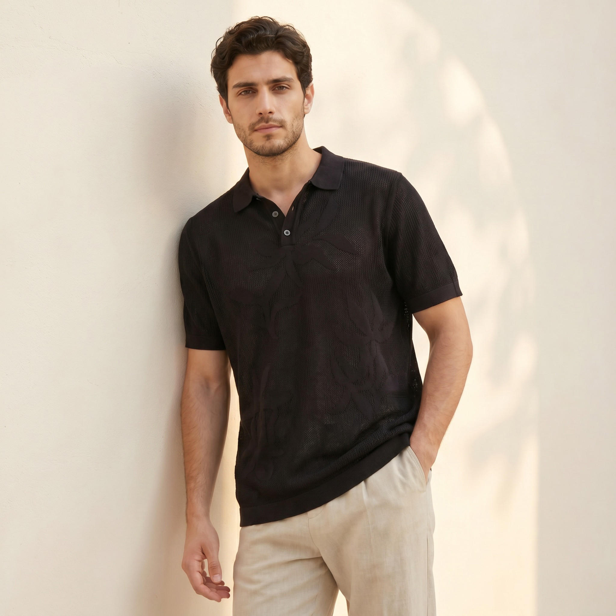 Iconic Short Sleeves Jacquard Polo T-shirt-men-clothing-tshirtsandpolos-polos-image-1