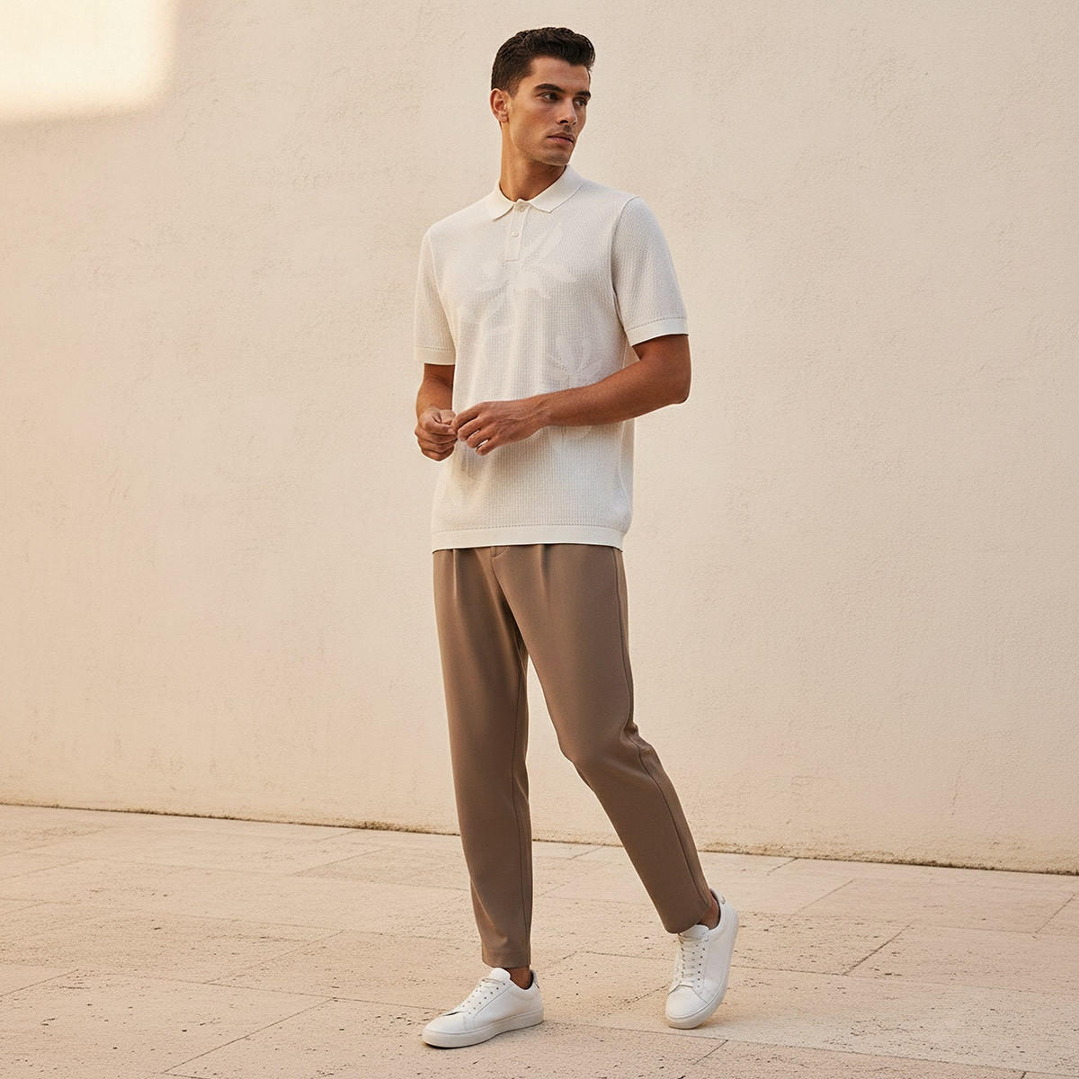 تيشيرت بولو جاكار بأكمام قصيرة من آيكونيك-men-clothing-tshirtsandpolos-polos-image-3