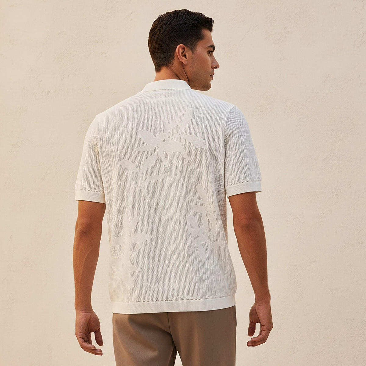 تيشيرت بولو جاكار بأكمام قصيرة من آيكونيك-men-clothing-tshirtsandpolos-polos-image-4
