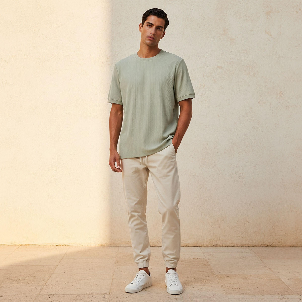 Iconic Crew Neck Short Sleeves Textured T-shirt-men-clothing-tshirtsandpolos-tshirts-image-3