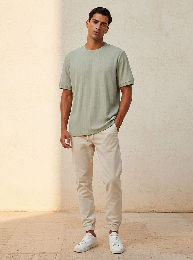 Iconic Crew Neck Short Sleeves Textured T-shirt-men-clothing-tshirtsandpolos-tshirts-image-3