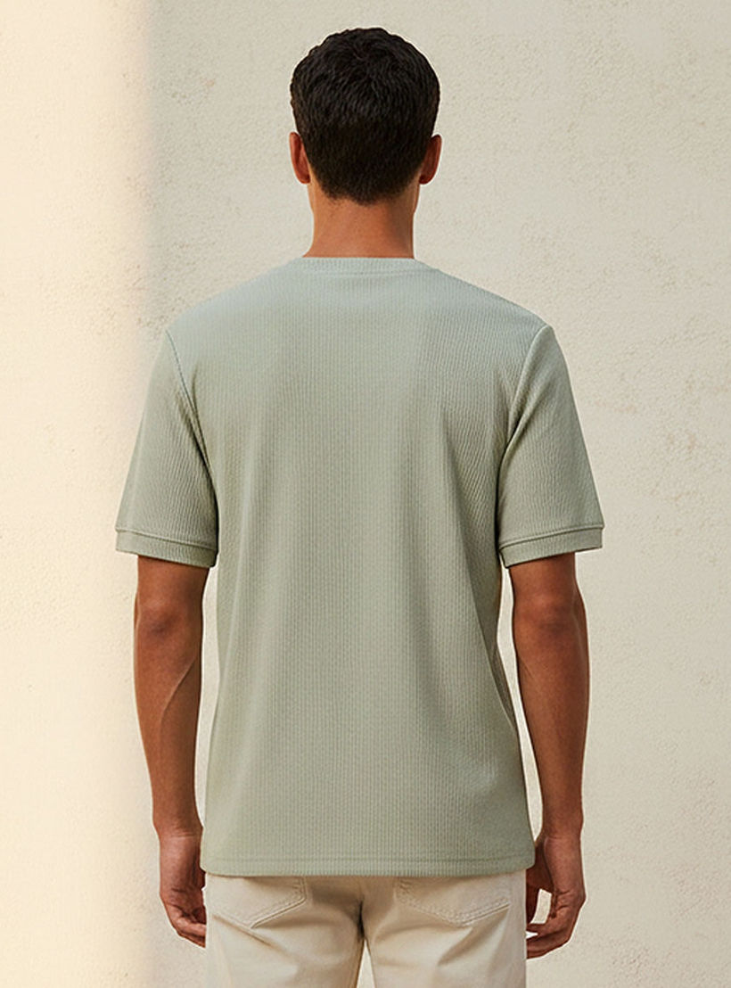 Iconic Crew Neck Short Sleeves Textured T-shirt-men-clothing-tshirtsandpolos-tshirts-image-4